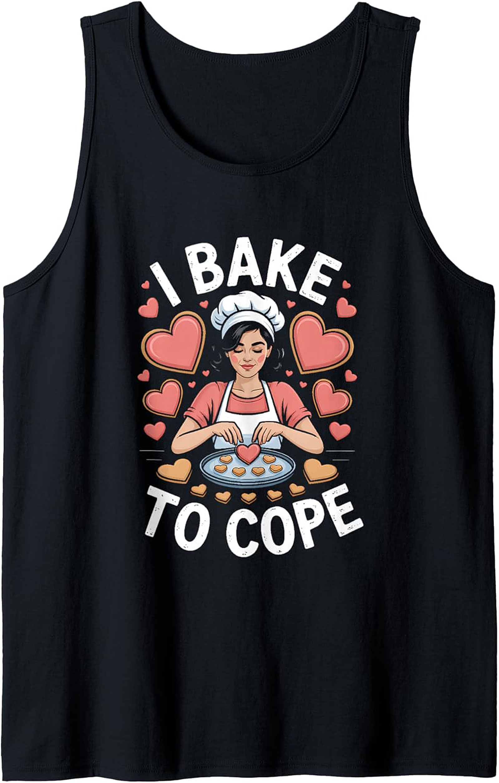 "I Bake To Cope" Graphic Tank Top Funny Baker Gift Idea