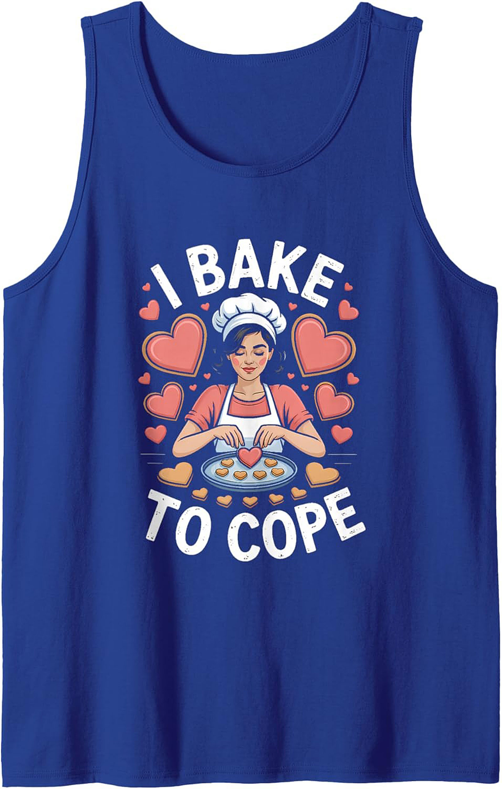 "I Bake To Cope" Graphic Tank Top Funny Baker Gift Idea