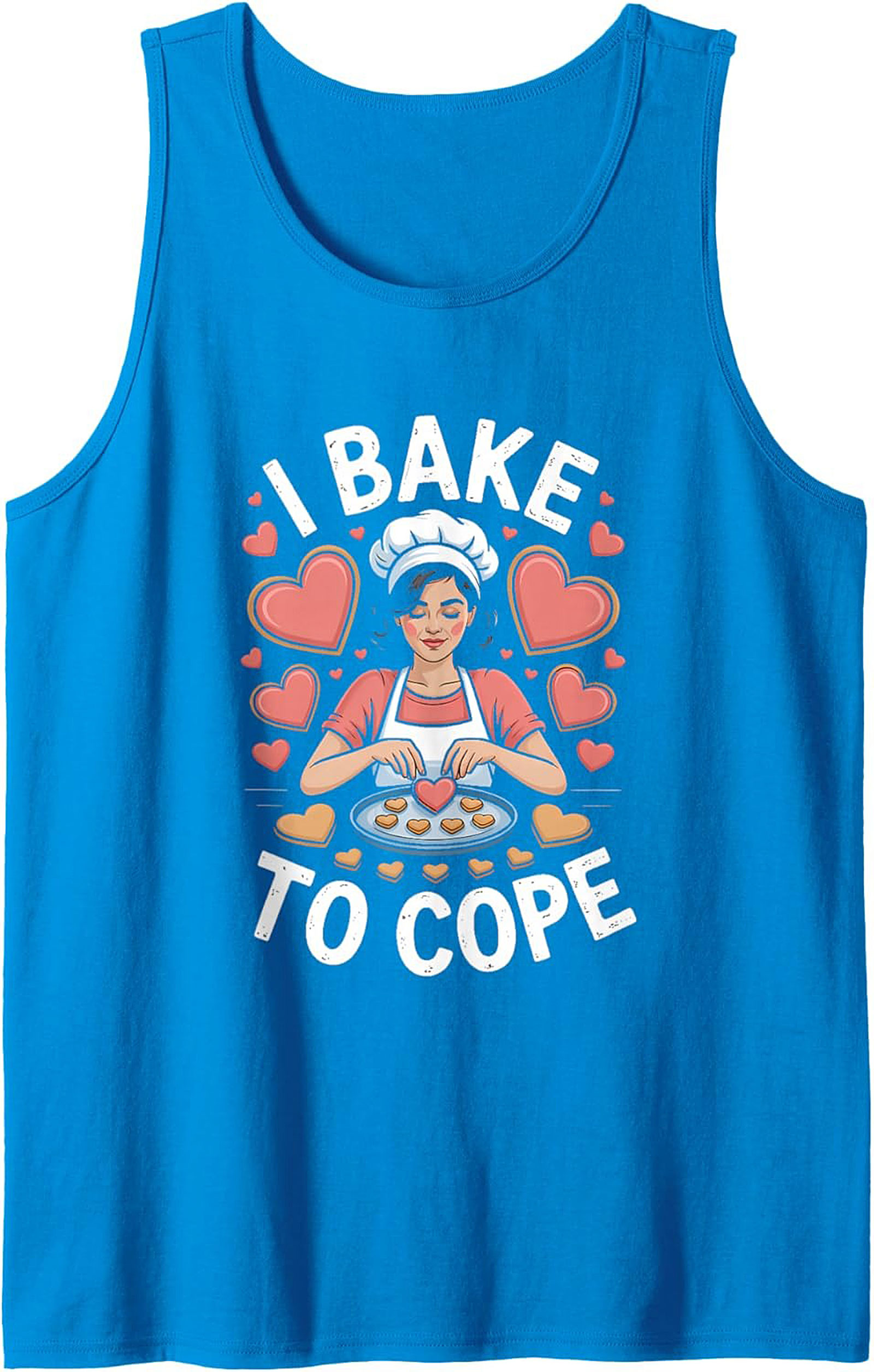 "I Bake To Cope" Graphic Tank Top Funny Baker Gift Idea