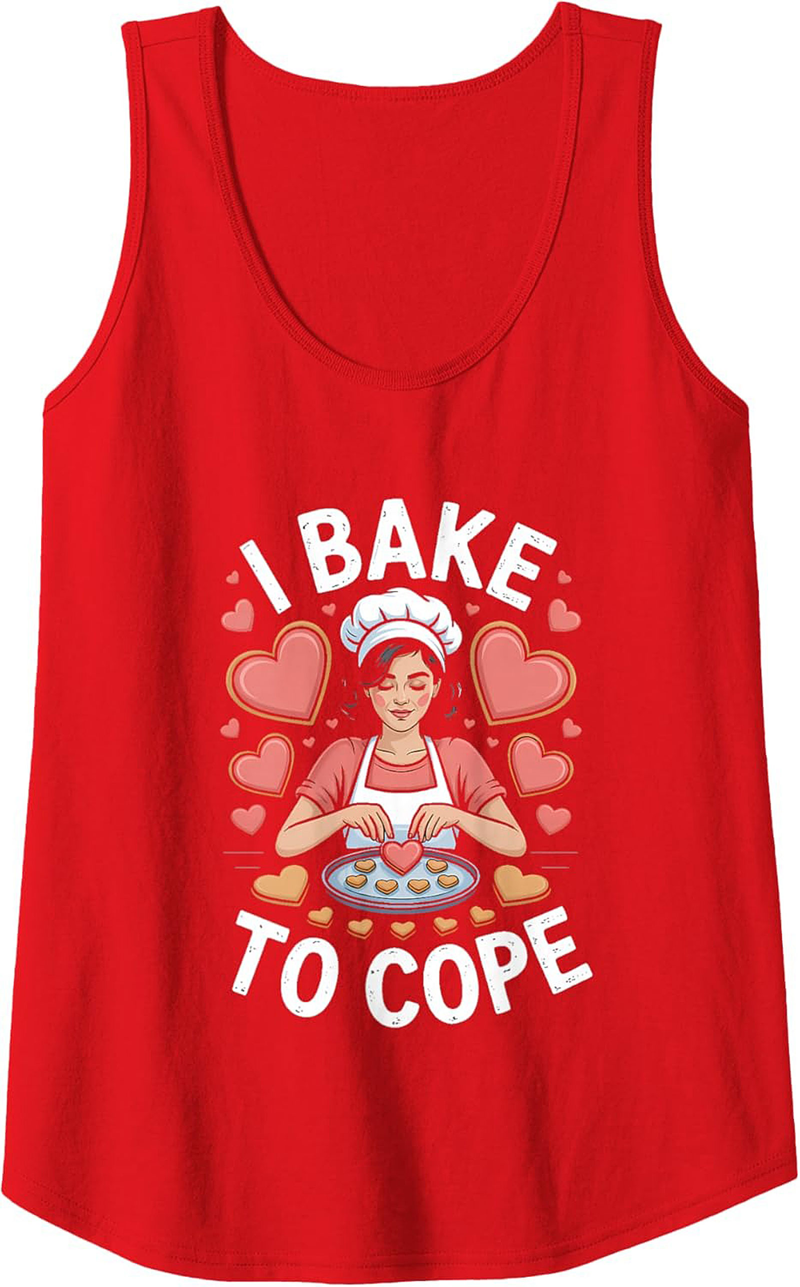 "I Bake To Cope" Graphic Tank Top Funny Baker Gift Idea