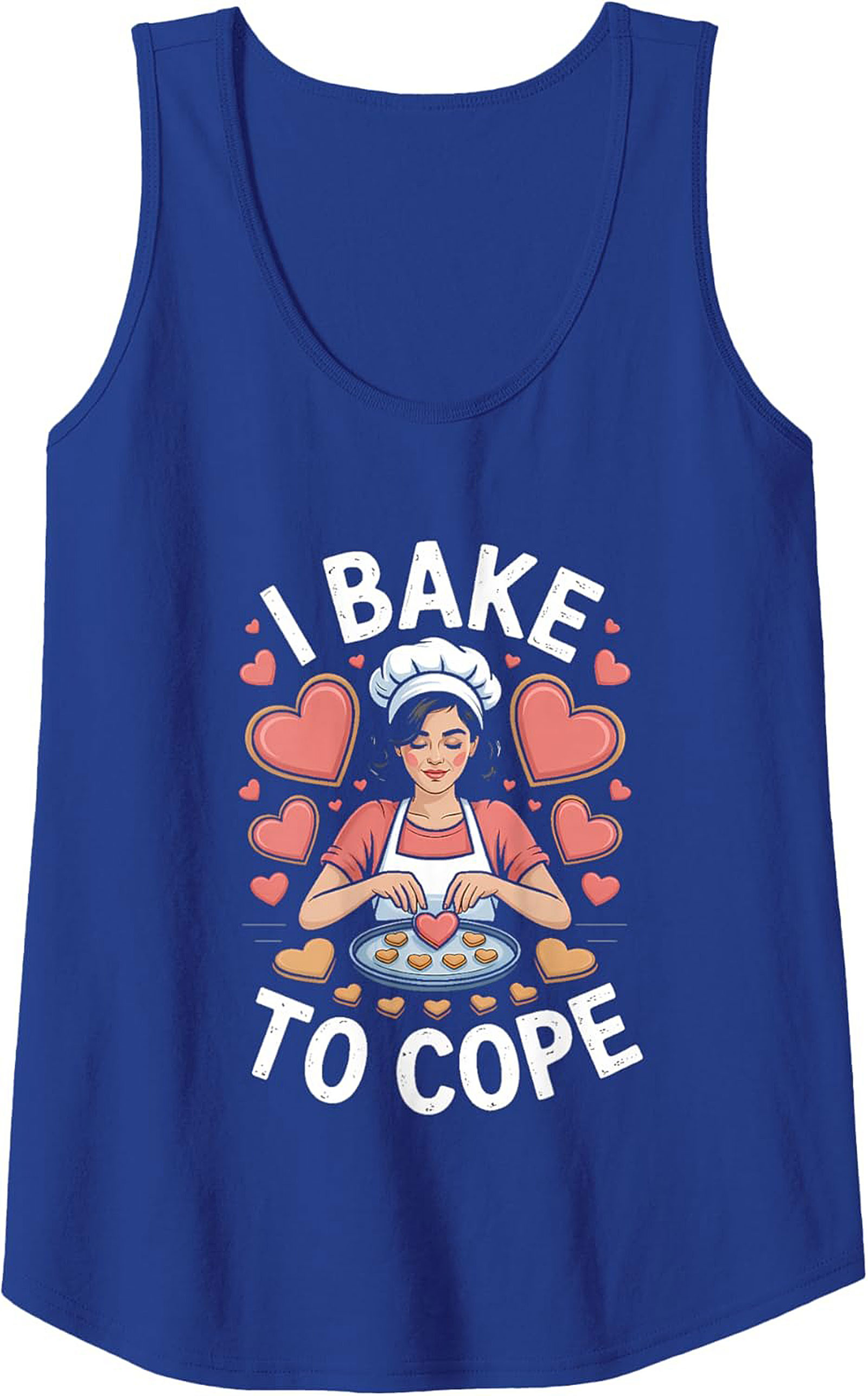 "I Bake To Cope" Graphic Tank Top Funny Baker Gift Idea