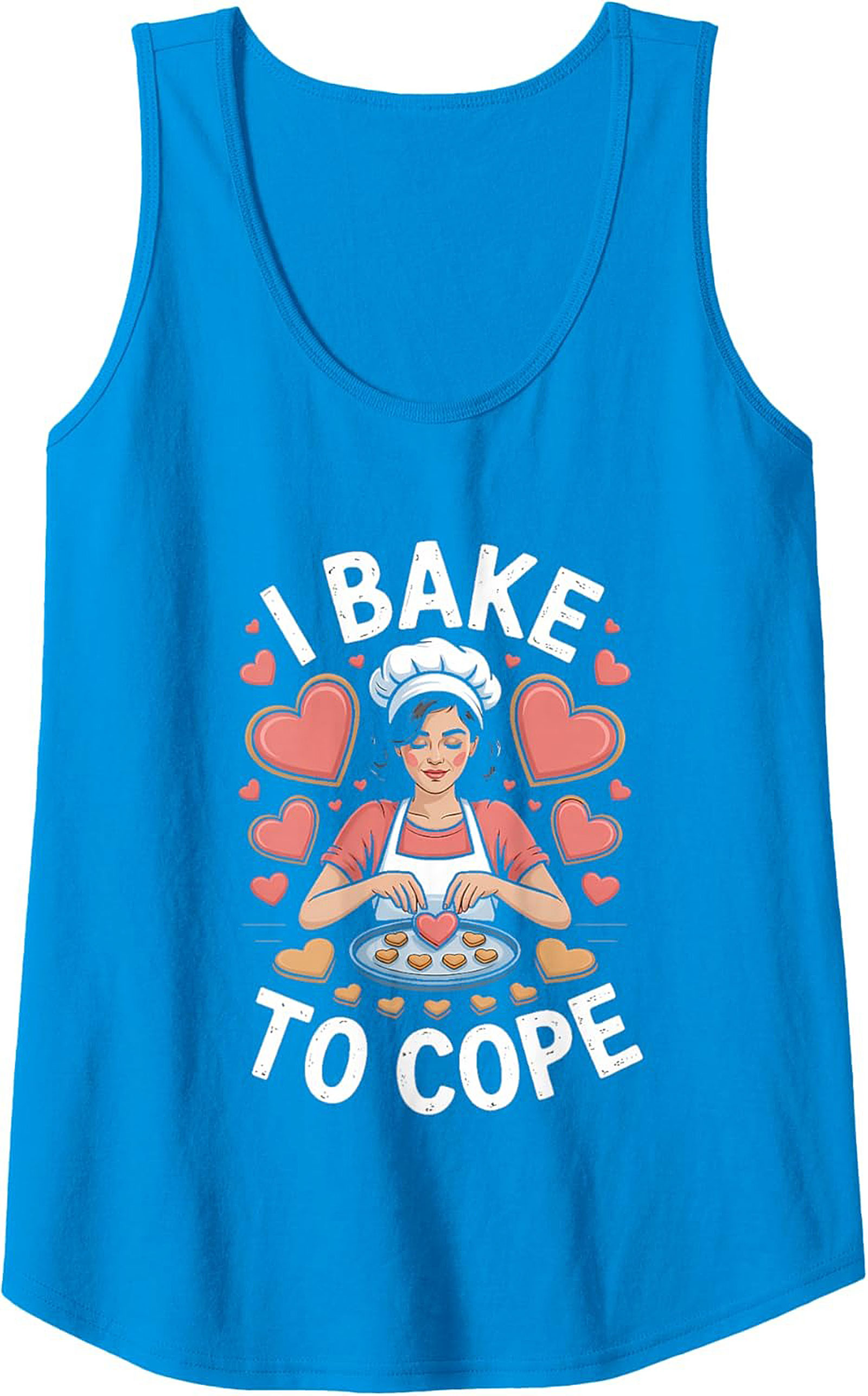 "I Bake To Cope" Graphic Tank Top Funny Baker Gift Idea