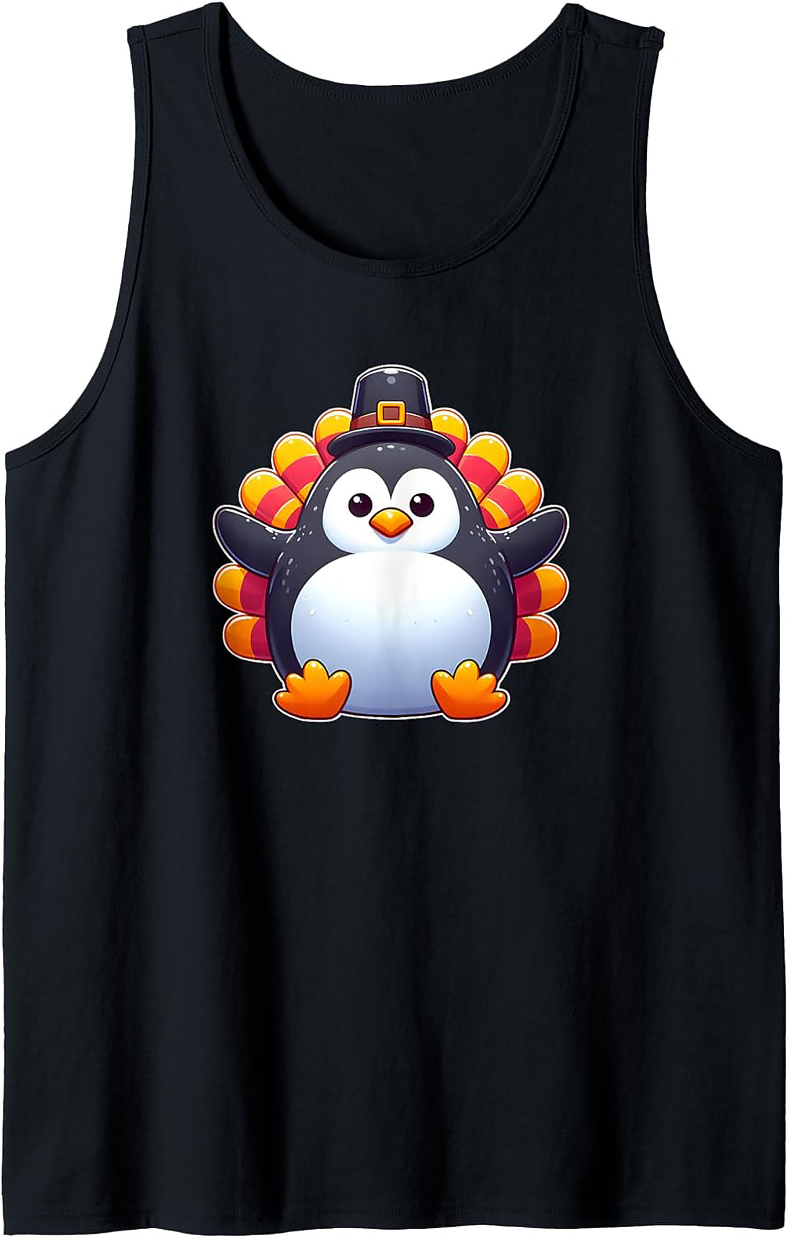 Cute Thanksgiving Penguin Graphic Tank Top | Unisex Tank