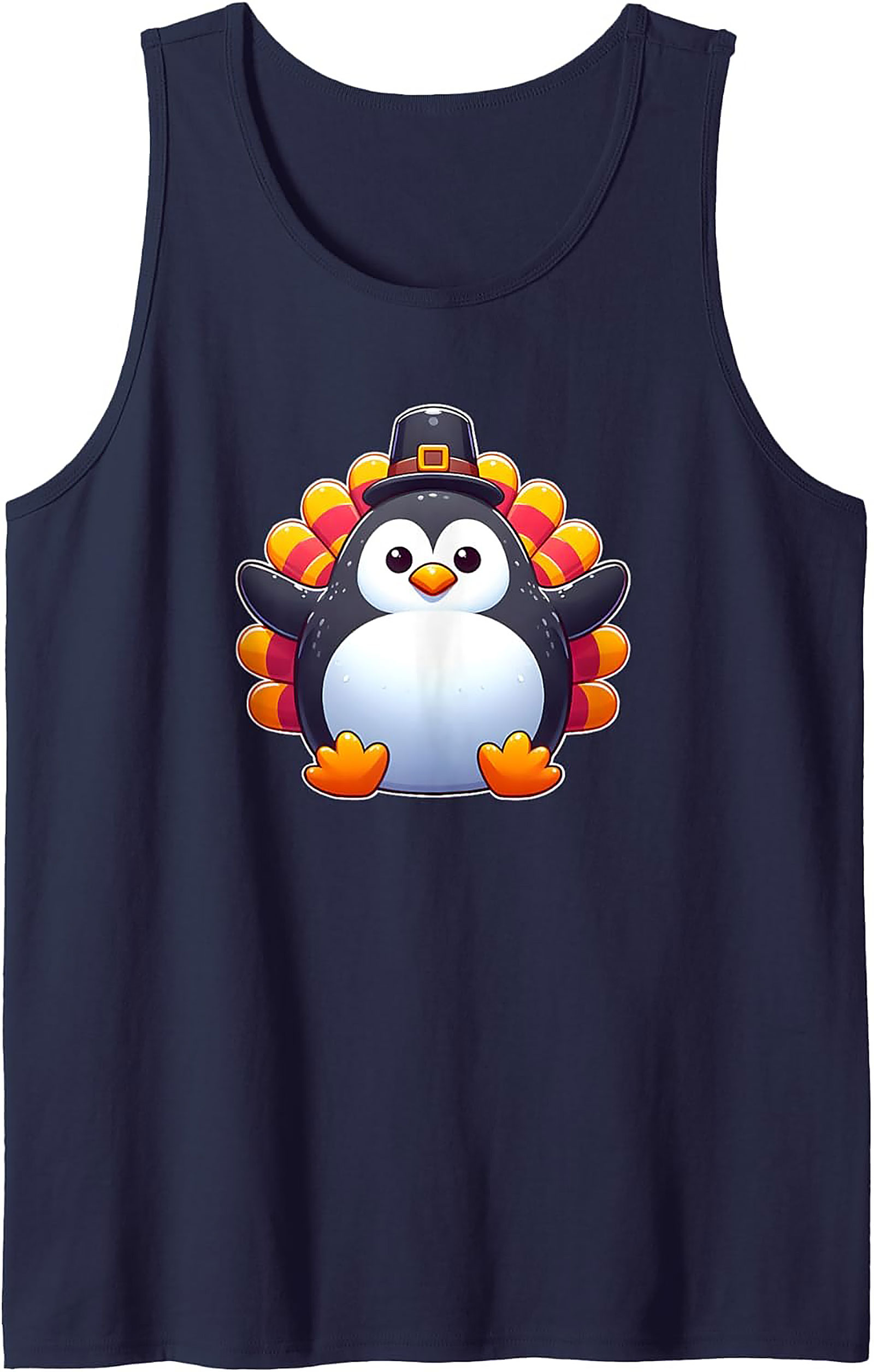 Cute Thanksgiving Penguin Graphic Tank Top | Unisex Tank