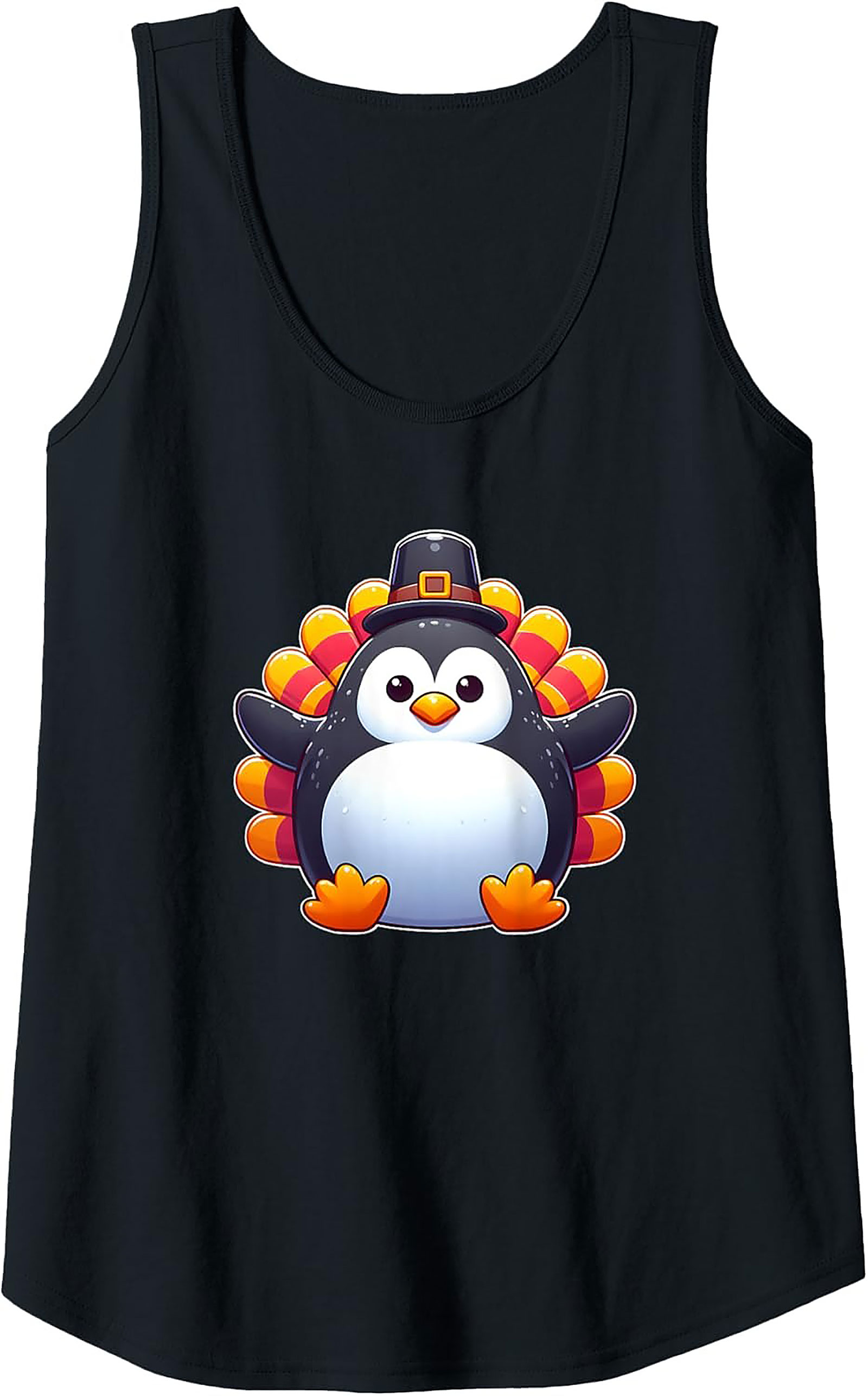 Cute Thanksgiving Penguin Graphic Tank Top | Unisex Tank