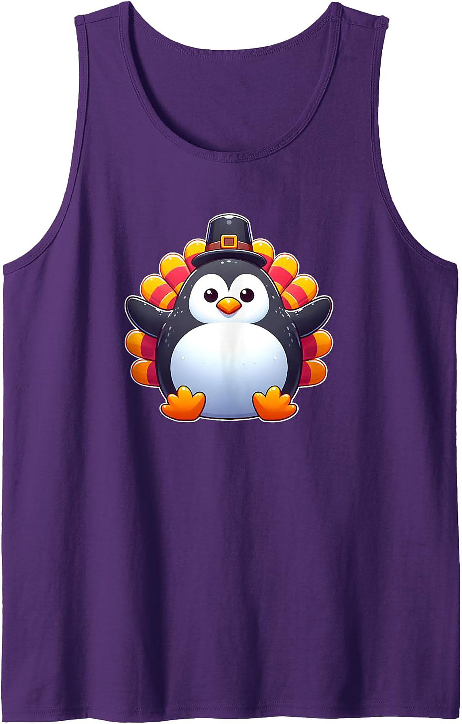 Cute Thanksgiving Penguin Graphic Tank Top | Unisex Tank