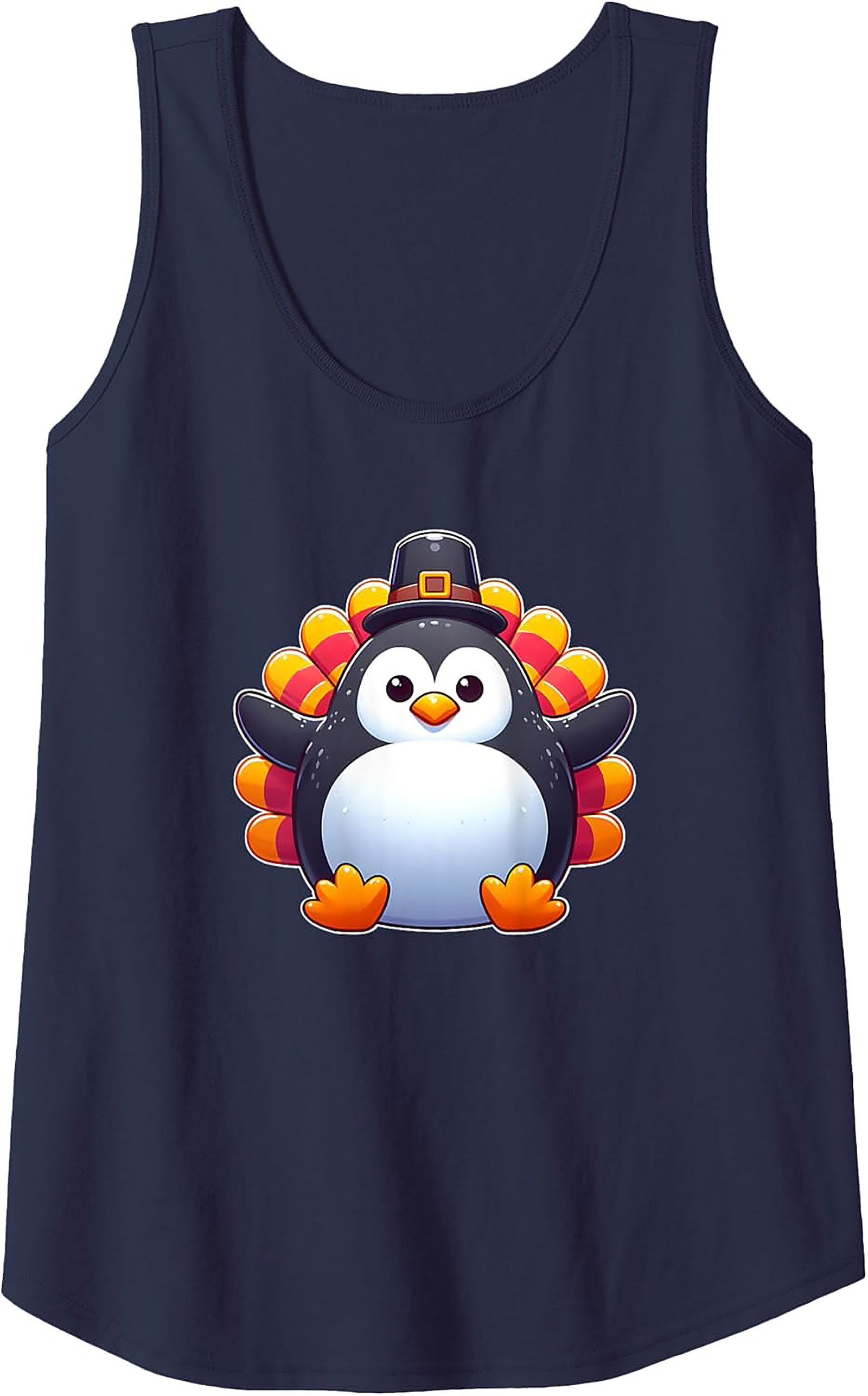 Cute Thanksgiving Penguin Graphic Tank Top | Unisex Tank