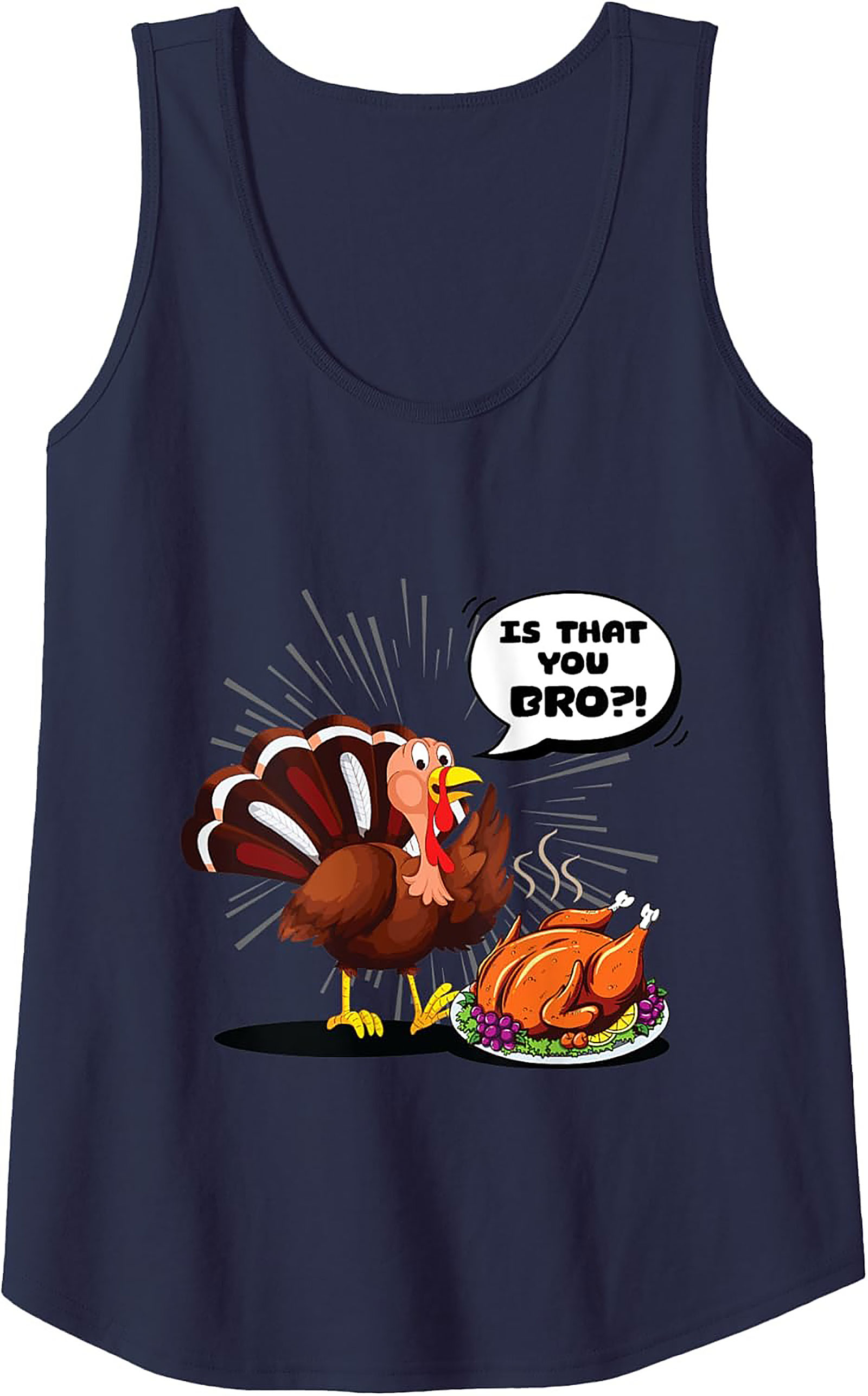 Funny Thanksgiving Turkey Bro Graphic Tank Top | Gift