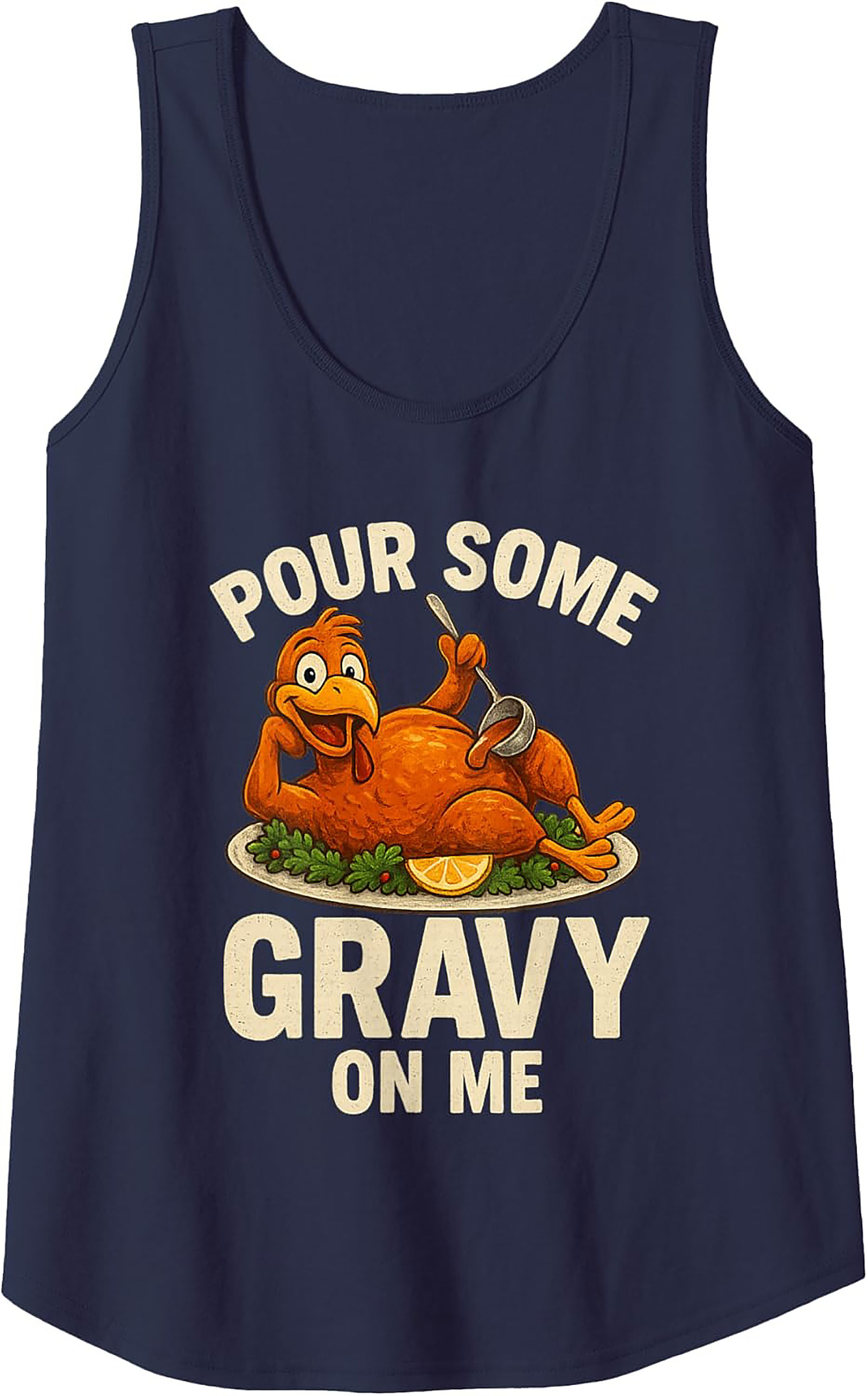 Funny Turkey Gravy Graphic Tank Top | Thanksgiving Shirt