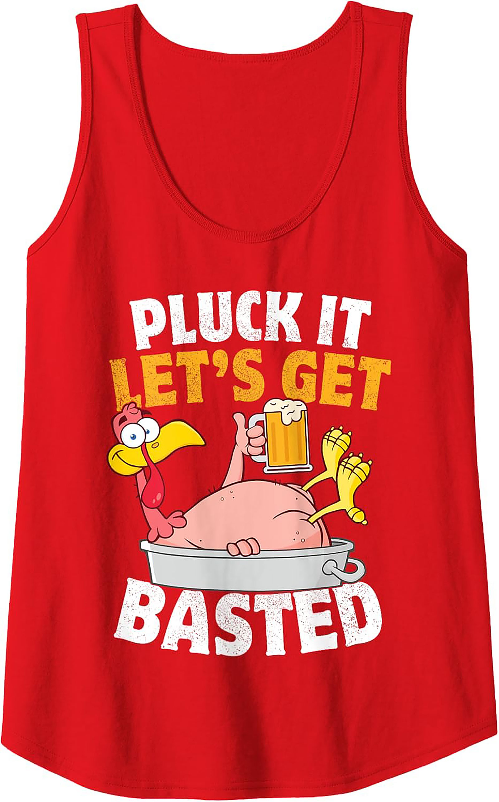 Pluck It Let's Get Basted Funny Thanksgiving Graphic Tank