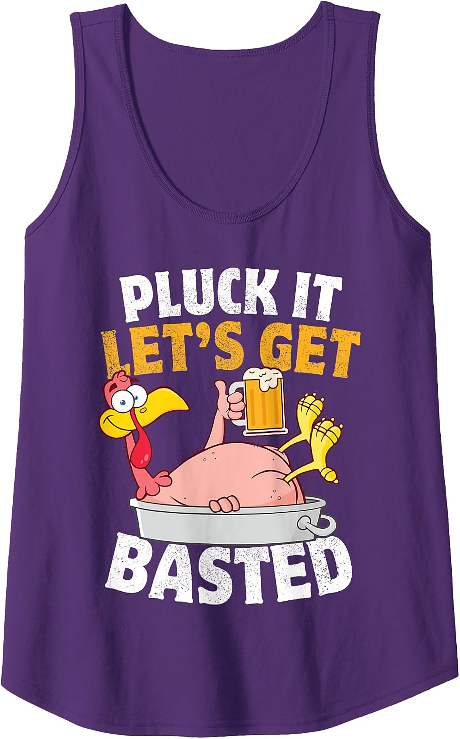 Pluck It Let's Get Basted Funny Thanksgiving Graphic Tank
