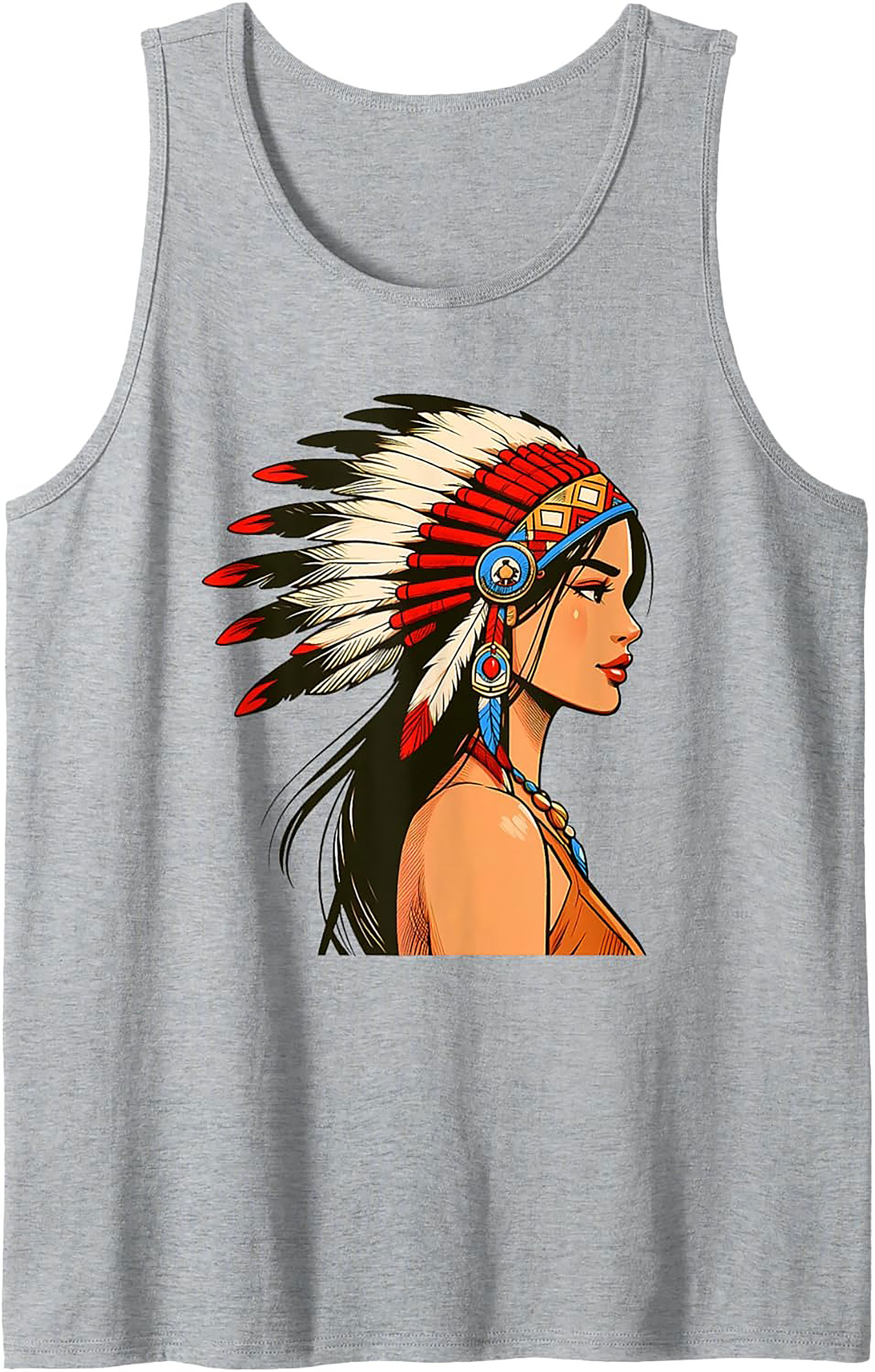 Indigenous Art Portrait Graphic Tank Unisex Sleeveless Shirt
