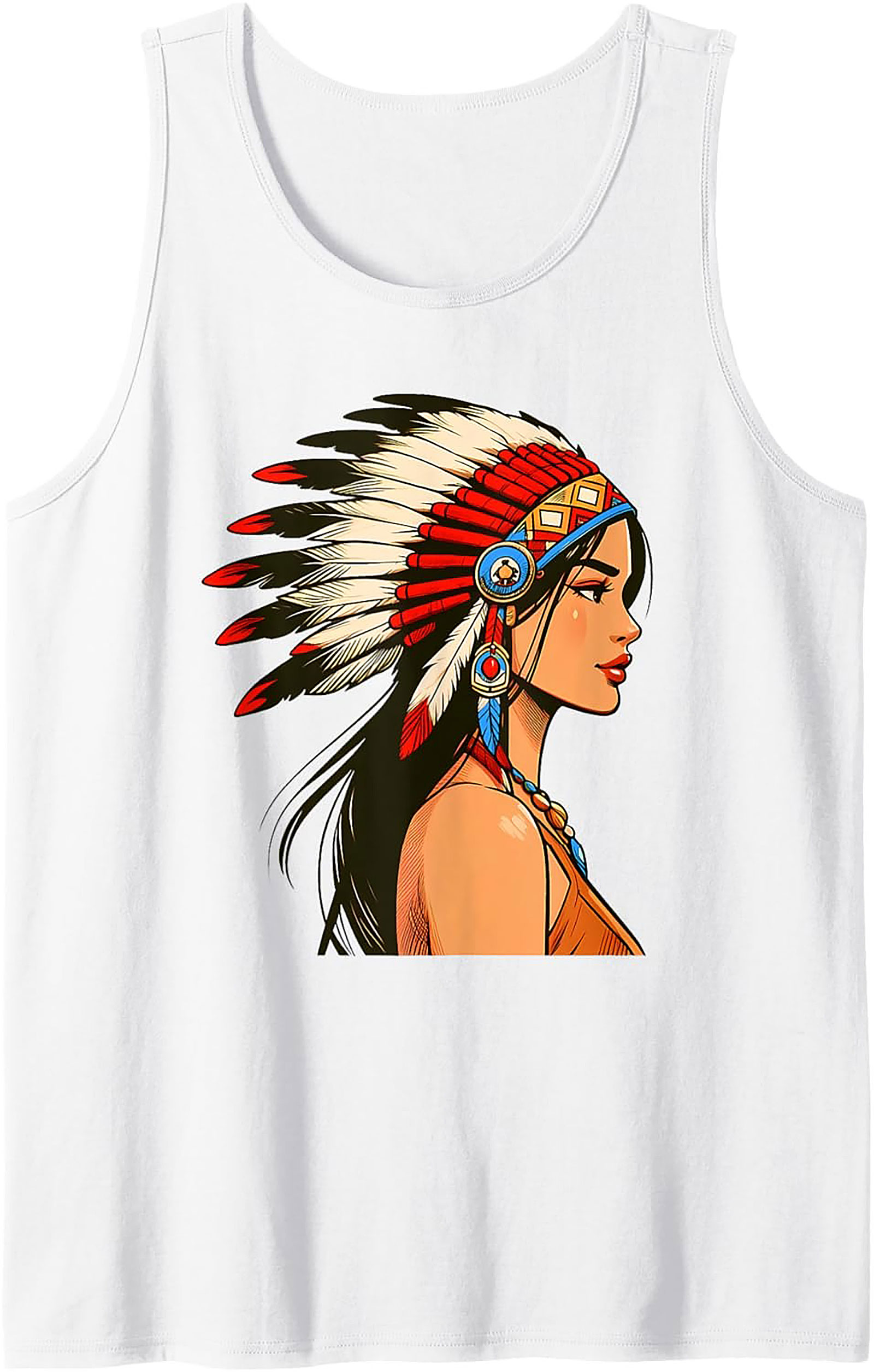 Indigenous Art Portrait Graphic Tank Unisex Sleeveless Shirt