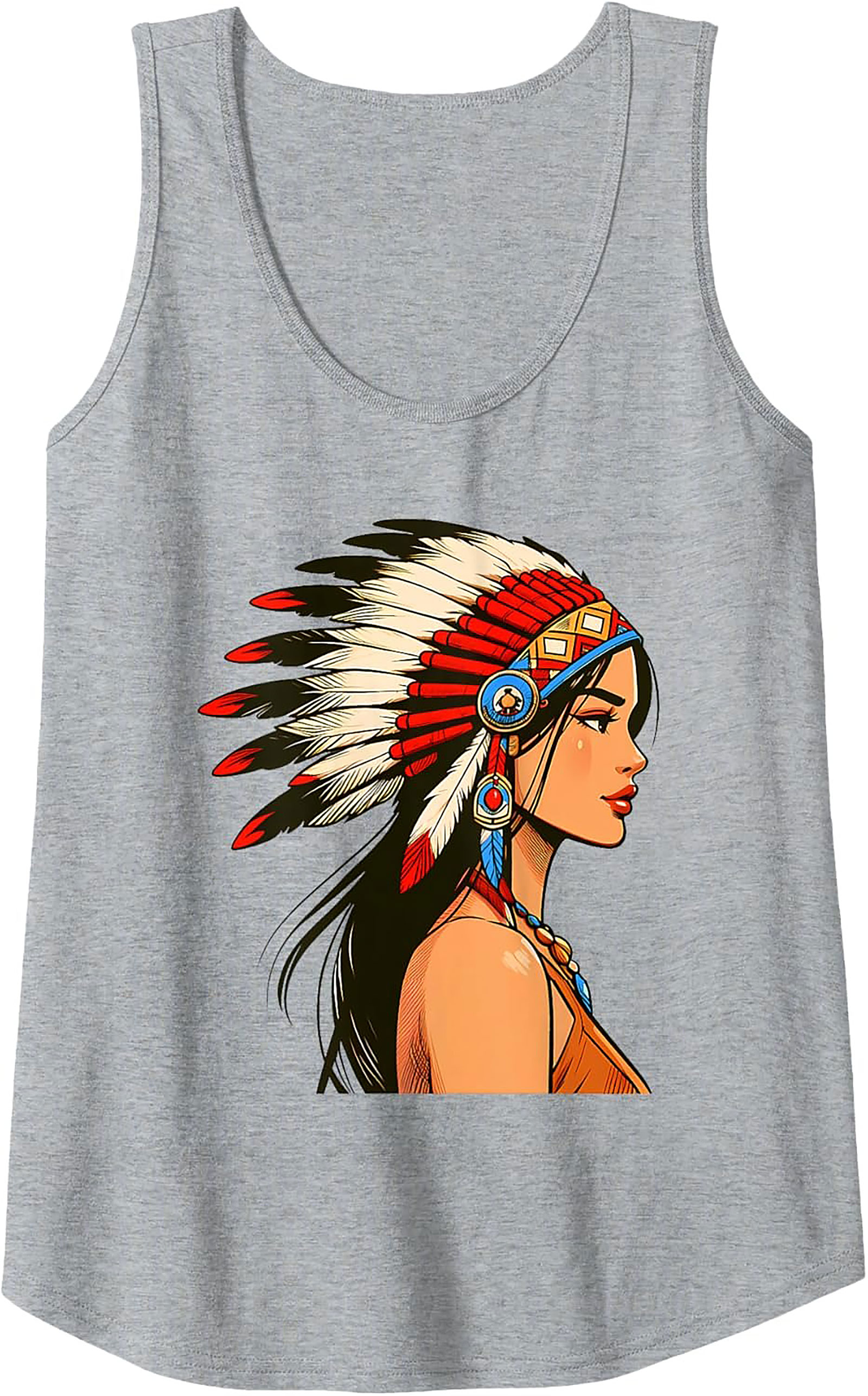 Indigenous Art Portrait Graphic Tank Unisex Sleeveless Shirt