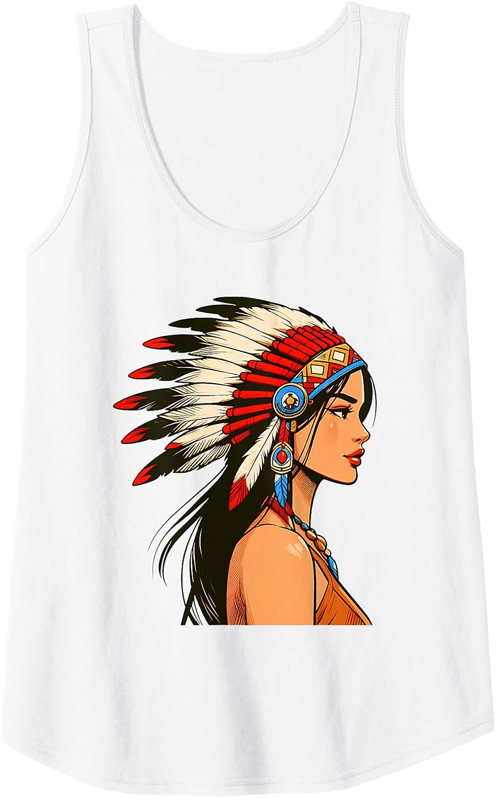 Indigenous Art Portrait Graphic Tank Unisex Sleeveless Shirt