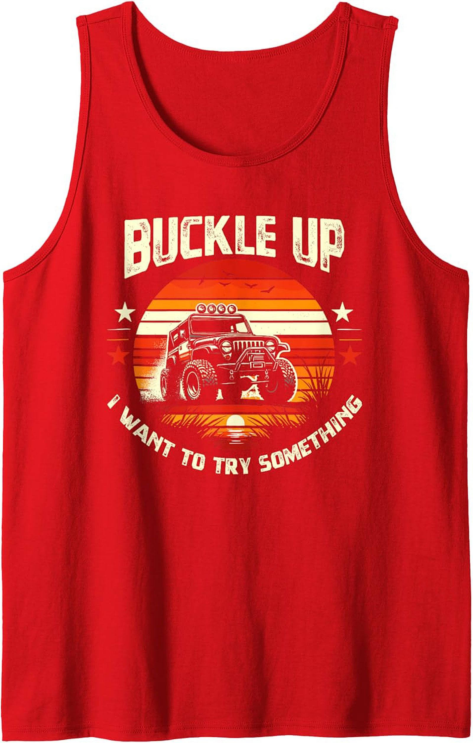 Buckle Up Off-Roading Graphic Tank Jeep Sleeveless Shirt