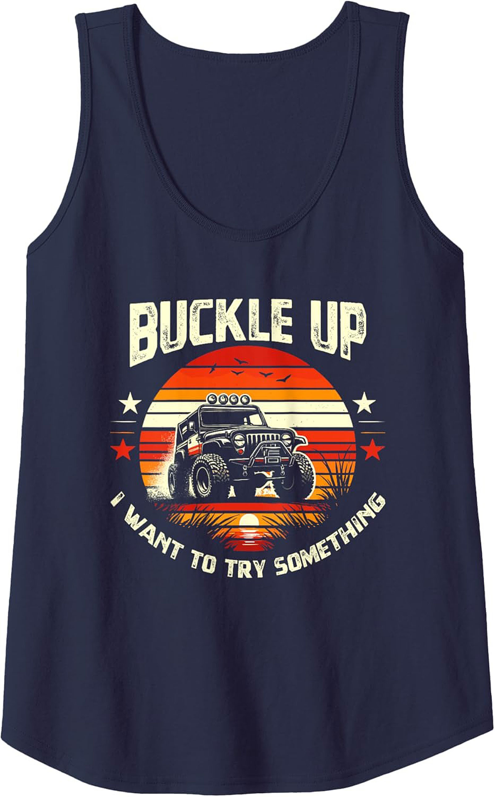 Buckle Up Off-Roading Graphic Tank Jeep Sleeveless Shirt