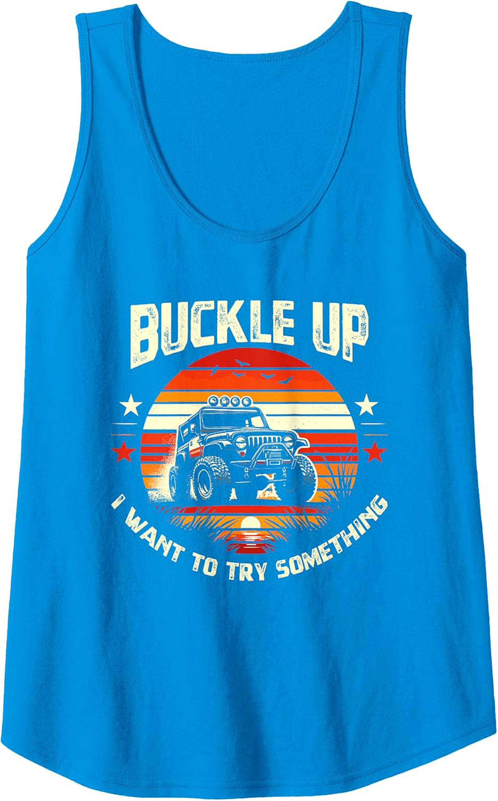 Buckle Up Off-Roading Graphic Tank Jeep Sleeveless Shirt