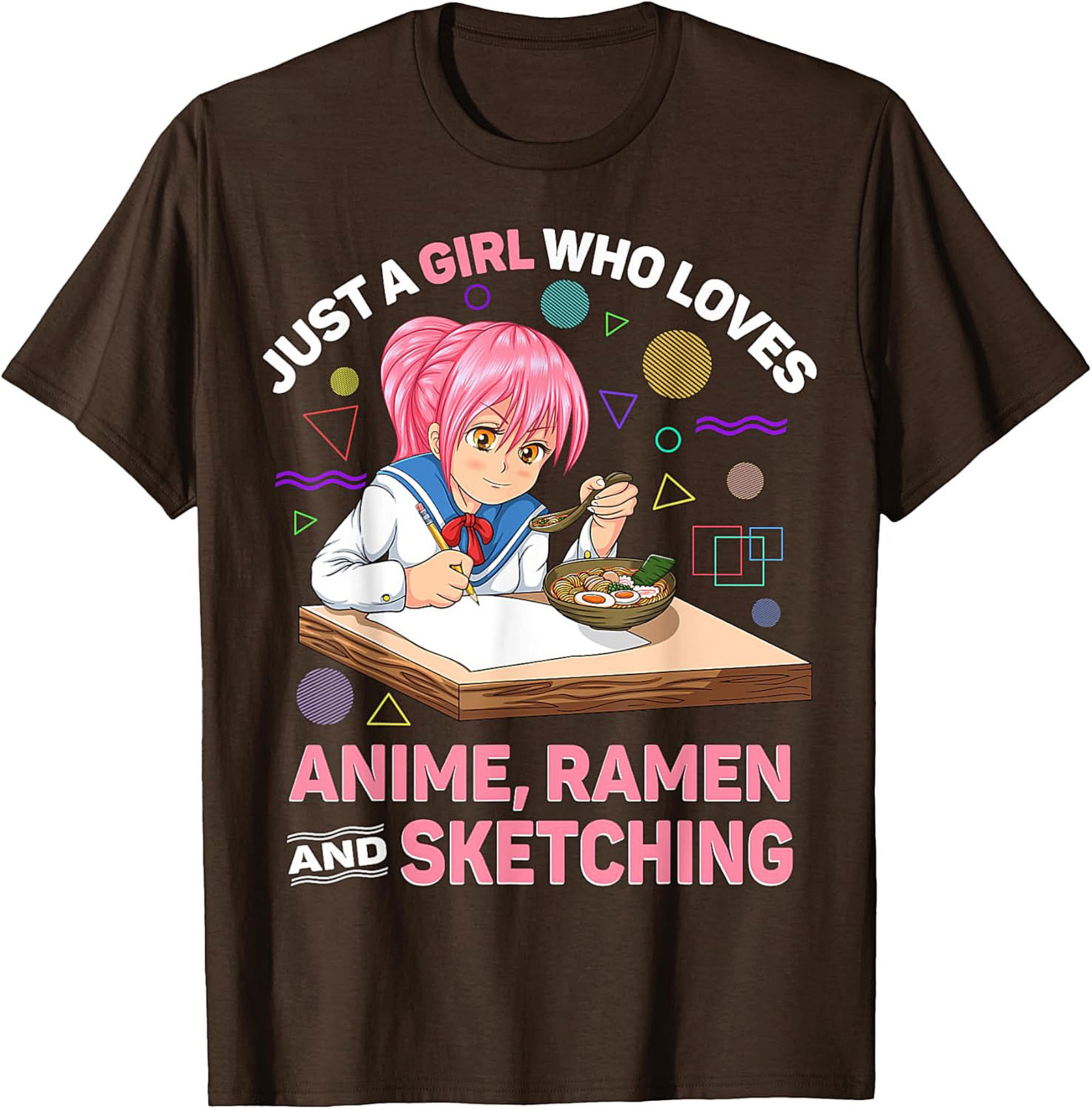Anime Ramen Sketching Graphic Tee | Funny Otaku Shirt