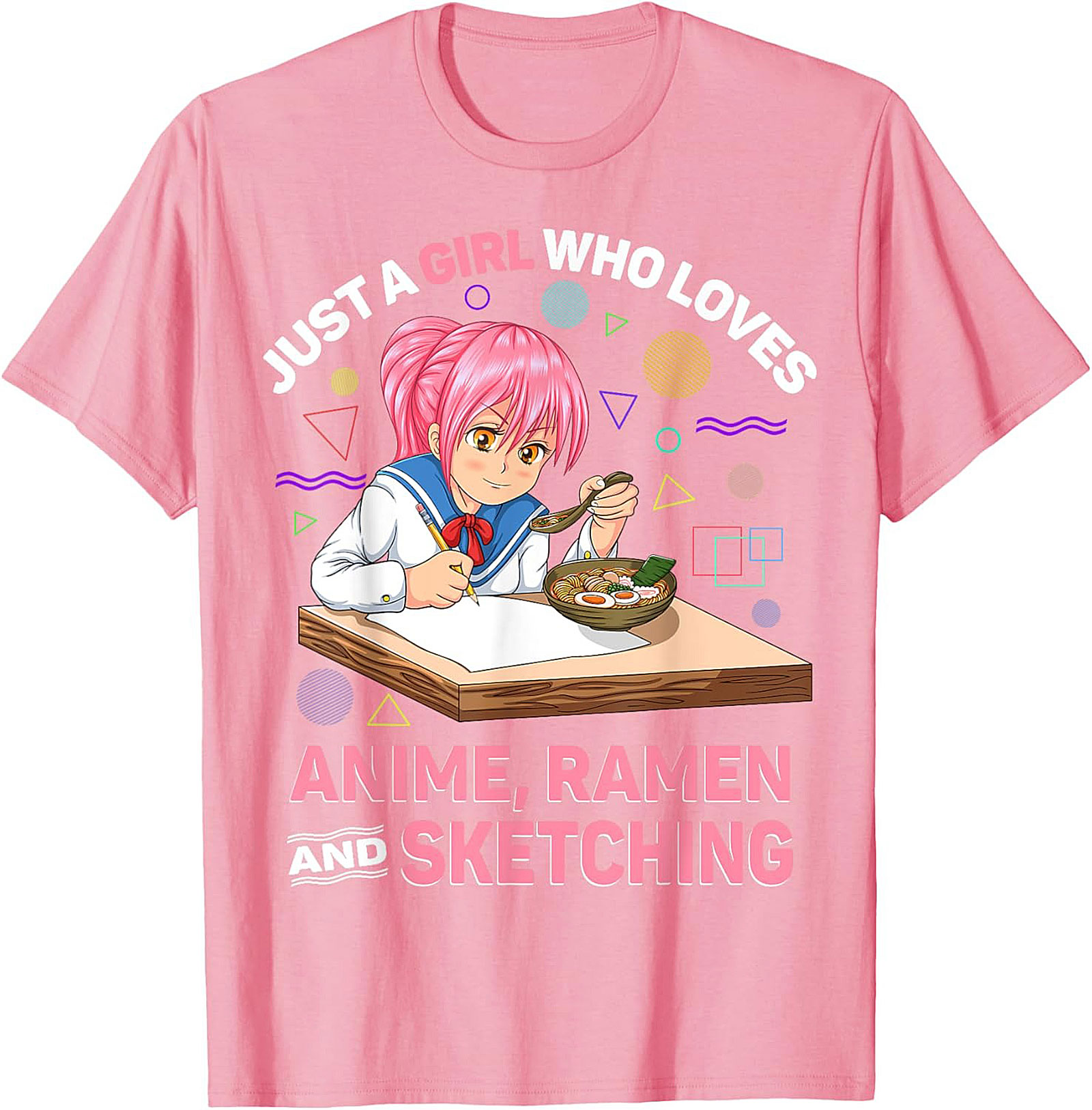 Anime Ramen Sketching Graphic Tee | Funny Otaku Shirt