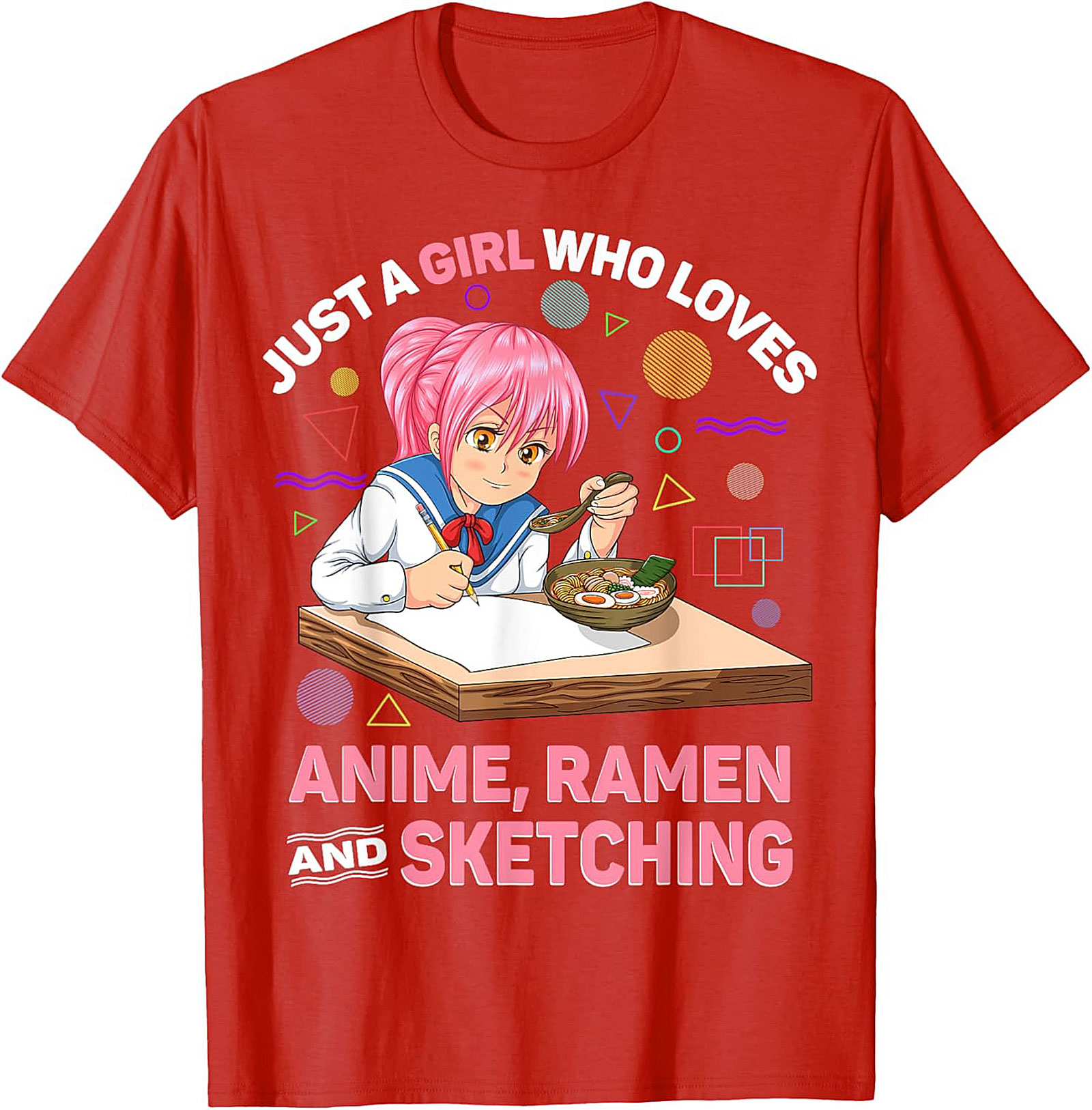 Anime Ramen Sketching Graphic Tee | Funny Otaku Shirt