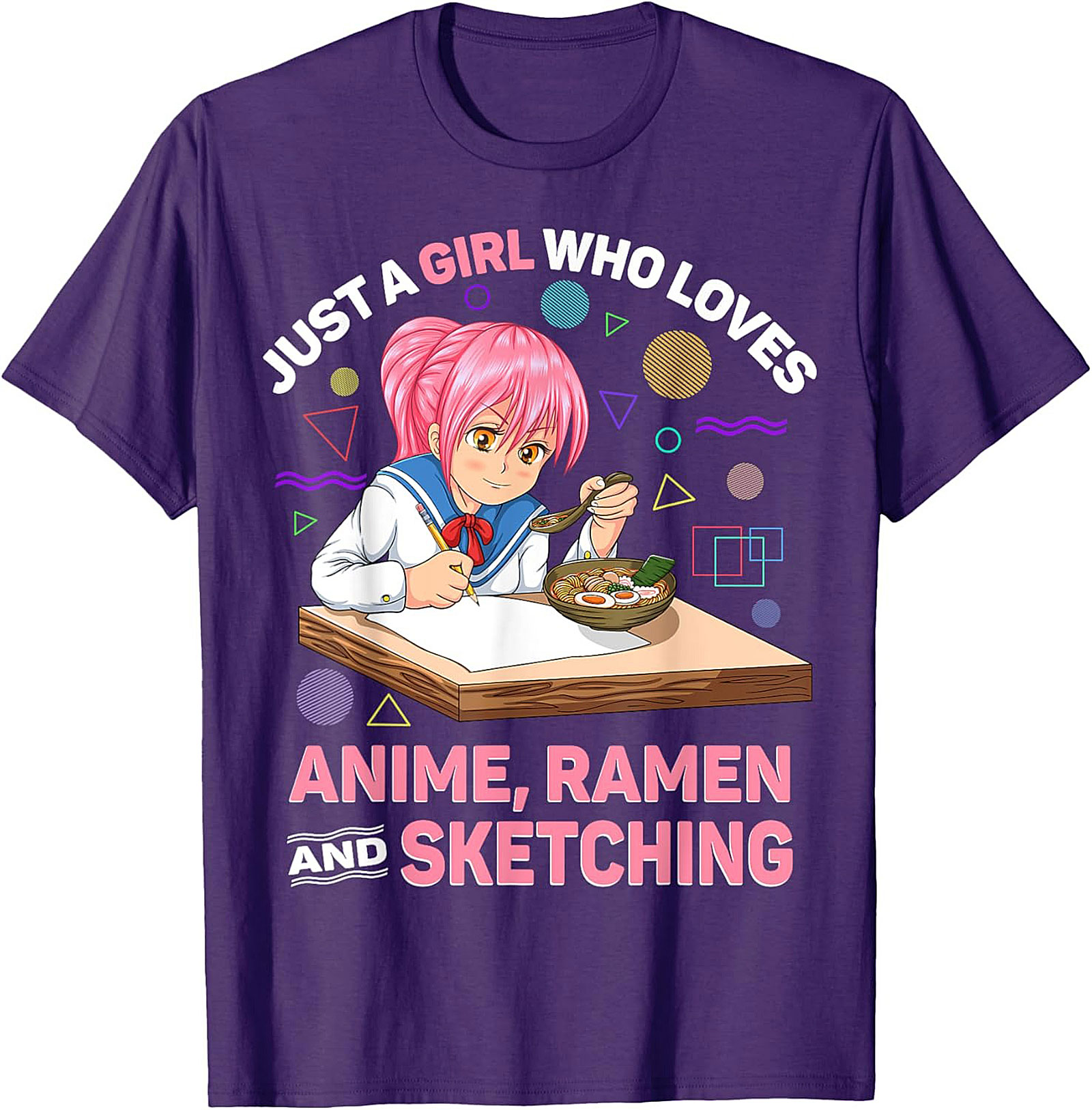 Anime Ramen Sketching Graphic Tee | Funny Otaku Shirt