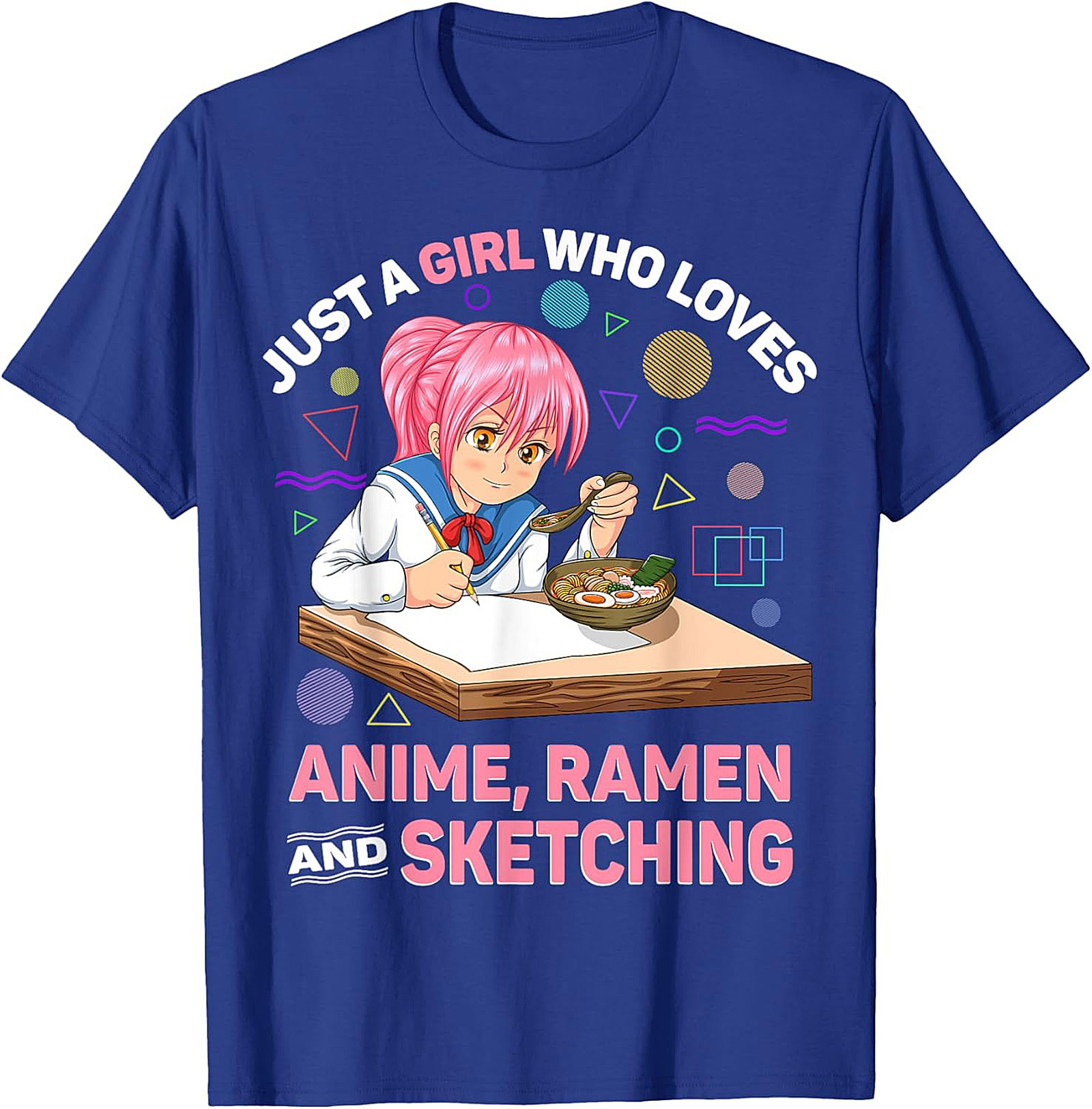 Anime Ramen Sketching Graphic Tee | Funny Otaku Shirt