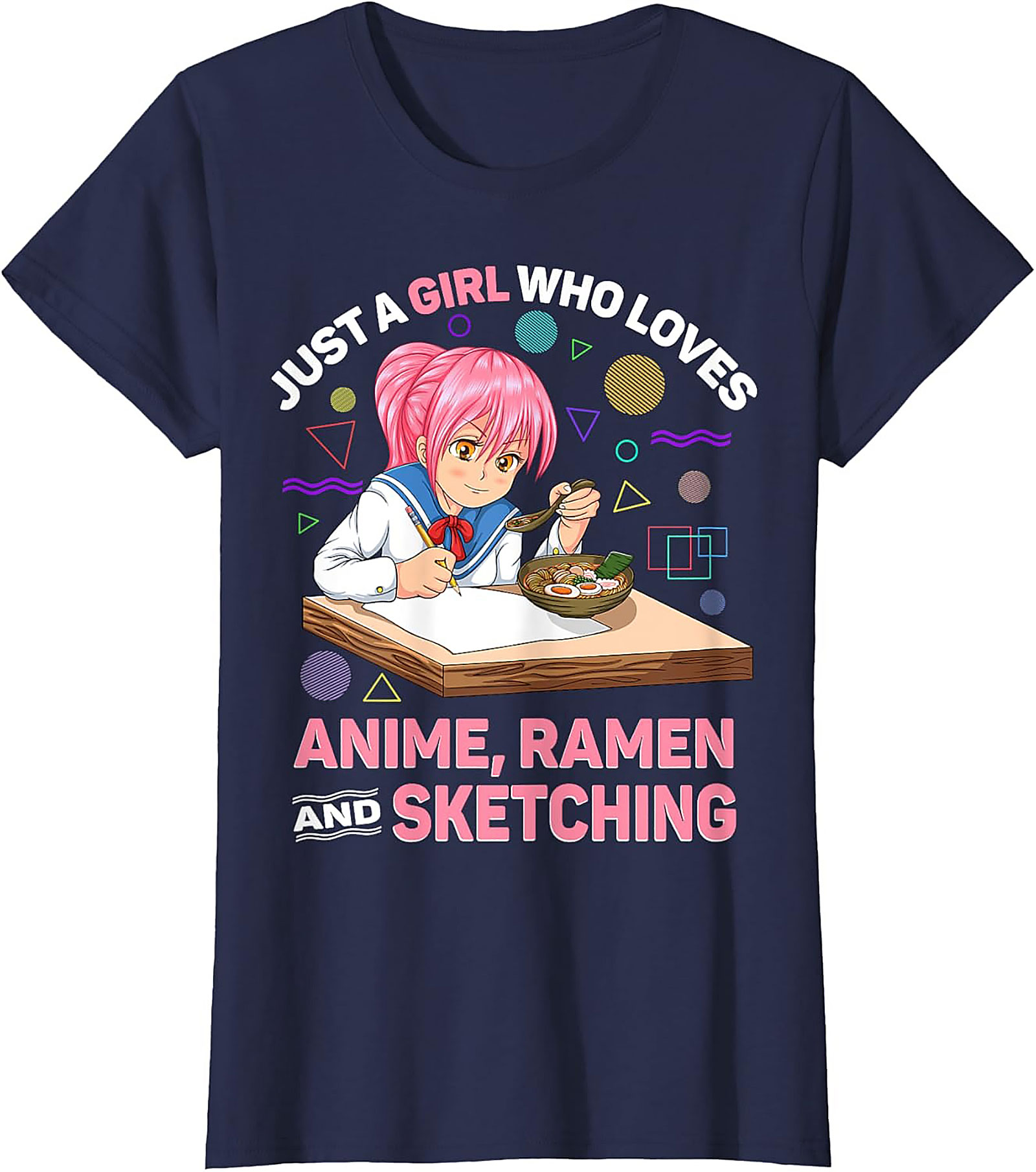 Anime Ramen Sketching Graphic Tee | Funny Otaku Shirt