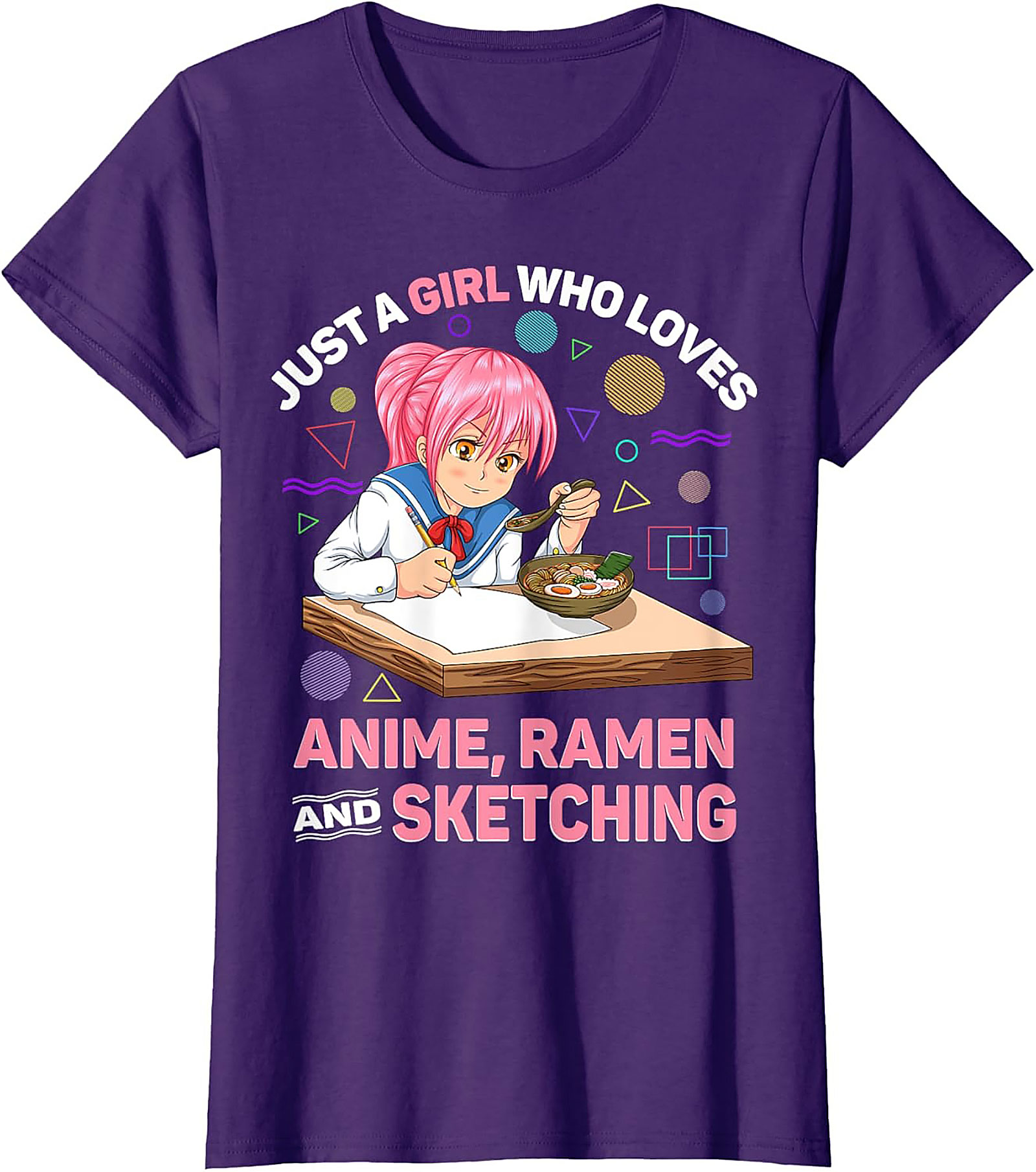 Anime Ramen Sketching Graphic Tee | Funny Otaku Shirt