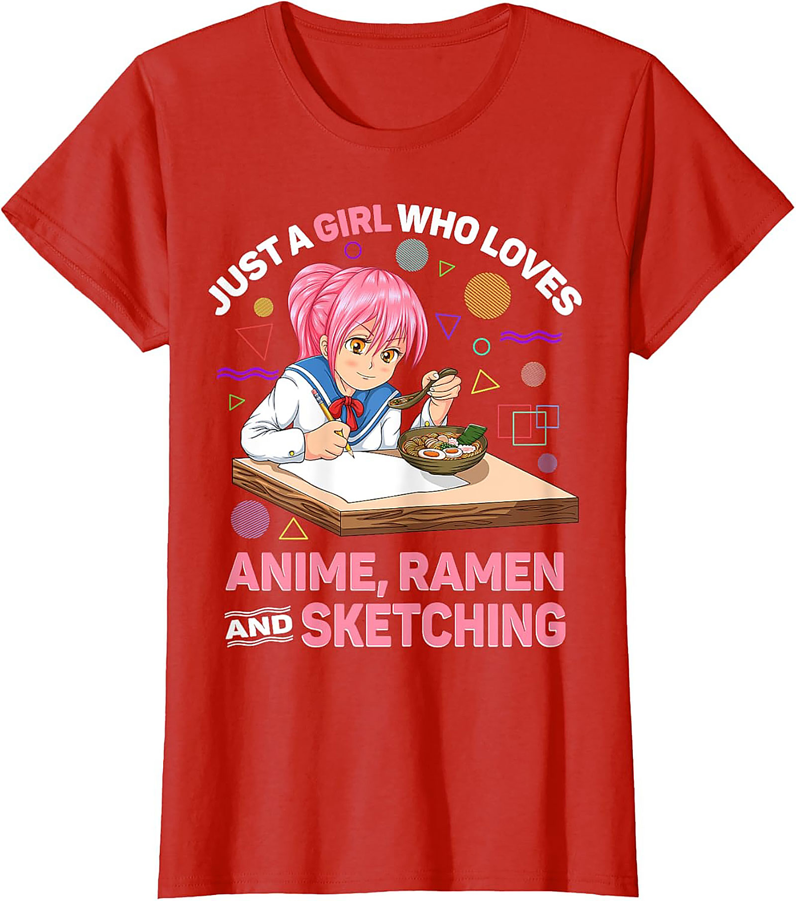 Anime Ramen Sketching Graphic Tee | Funny Otaku Shirt