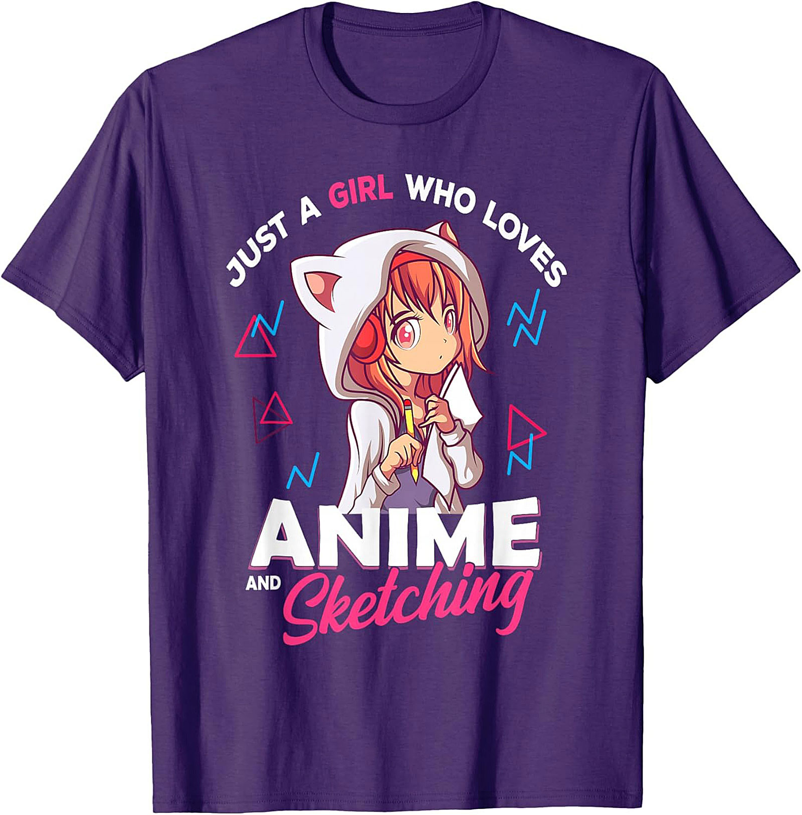 Just A Girl Who Loves Anime Sketching T-shirt | Cute Tee