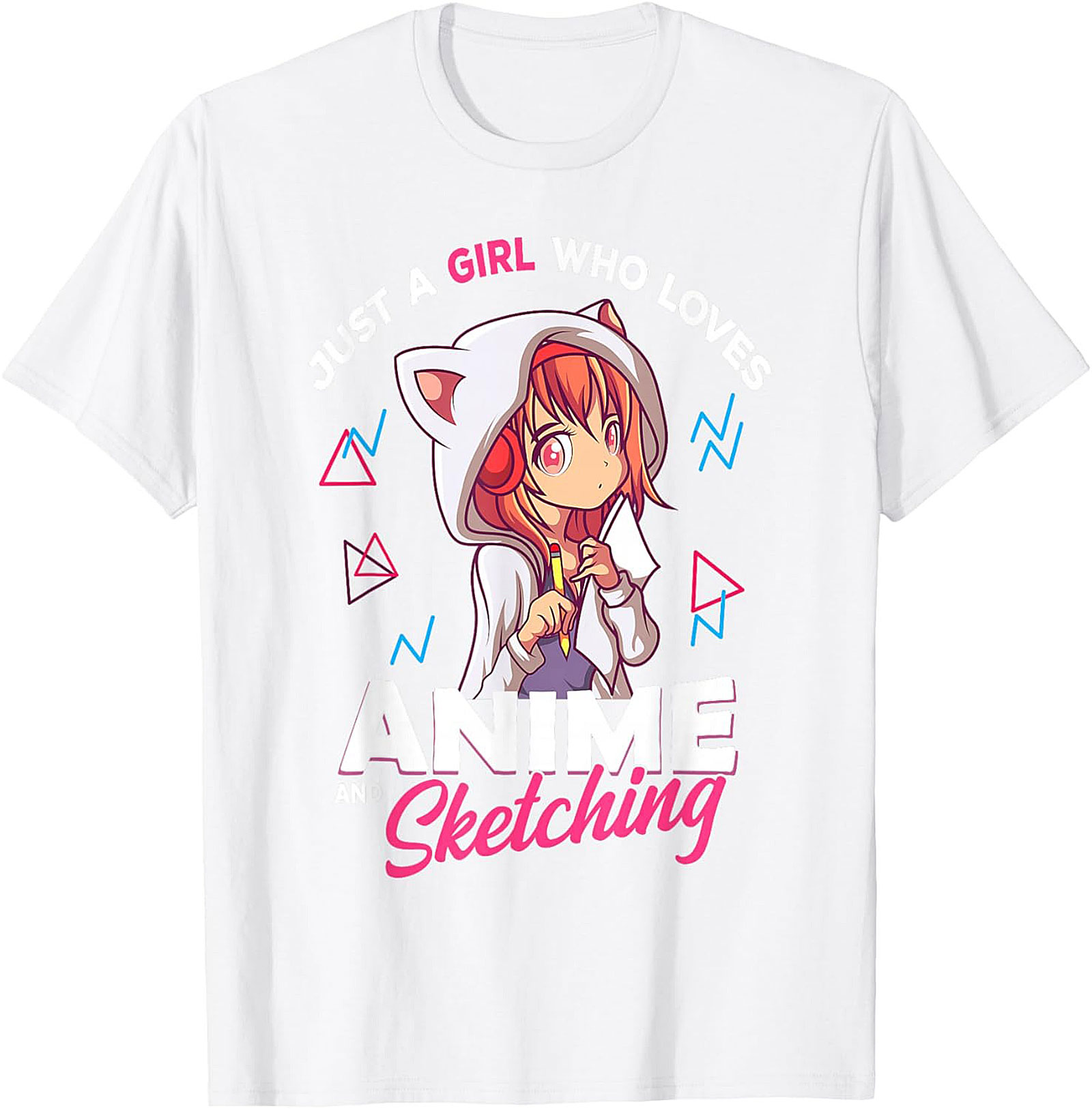 Just A Girl Who Loves Anime Sketching T-shirt | Cute Tee