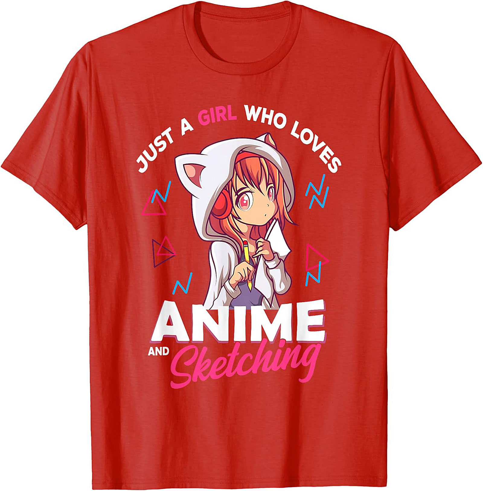 Just A Girl Who Loves Anime Sketching T-shirt | Cute Tee