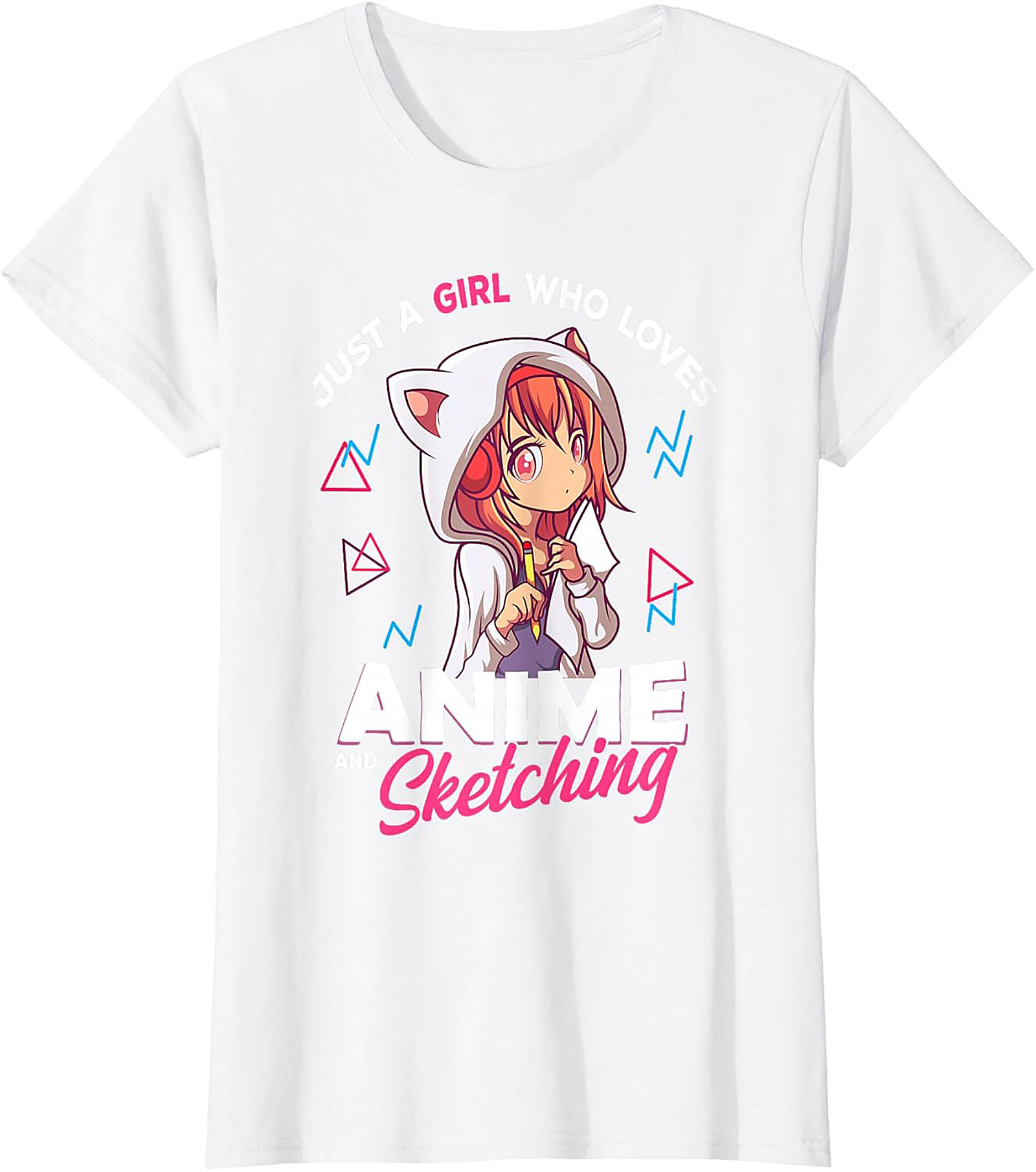 Just A Girl Who Loves Anime Sketching T-shirt | Cute Tee