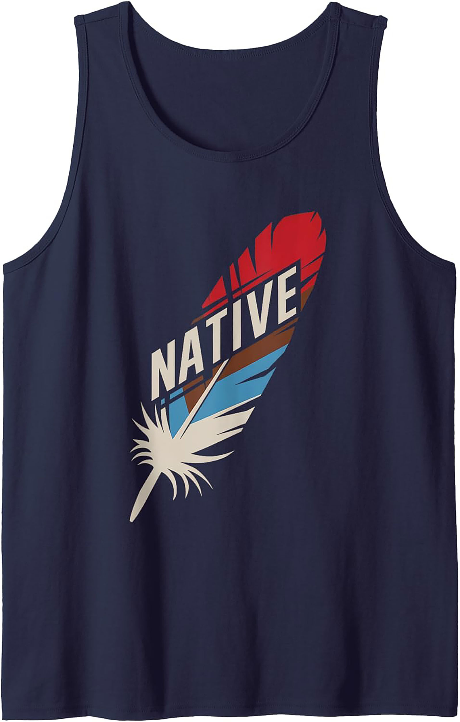 Native Heritage Feather Graphic Tank Sleeveless Shirt