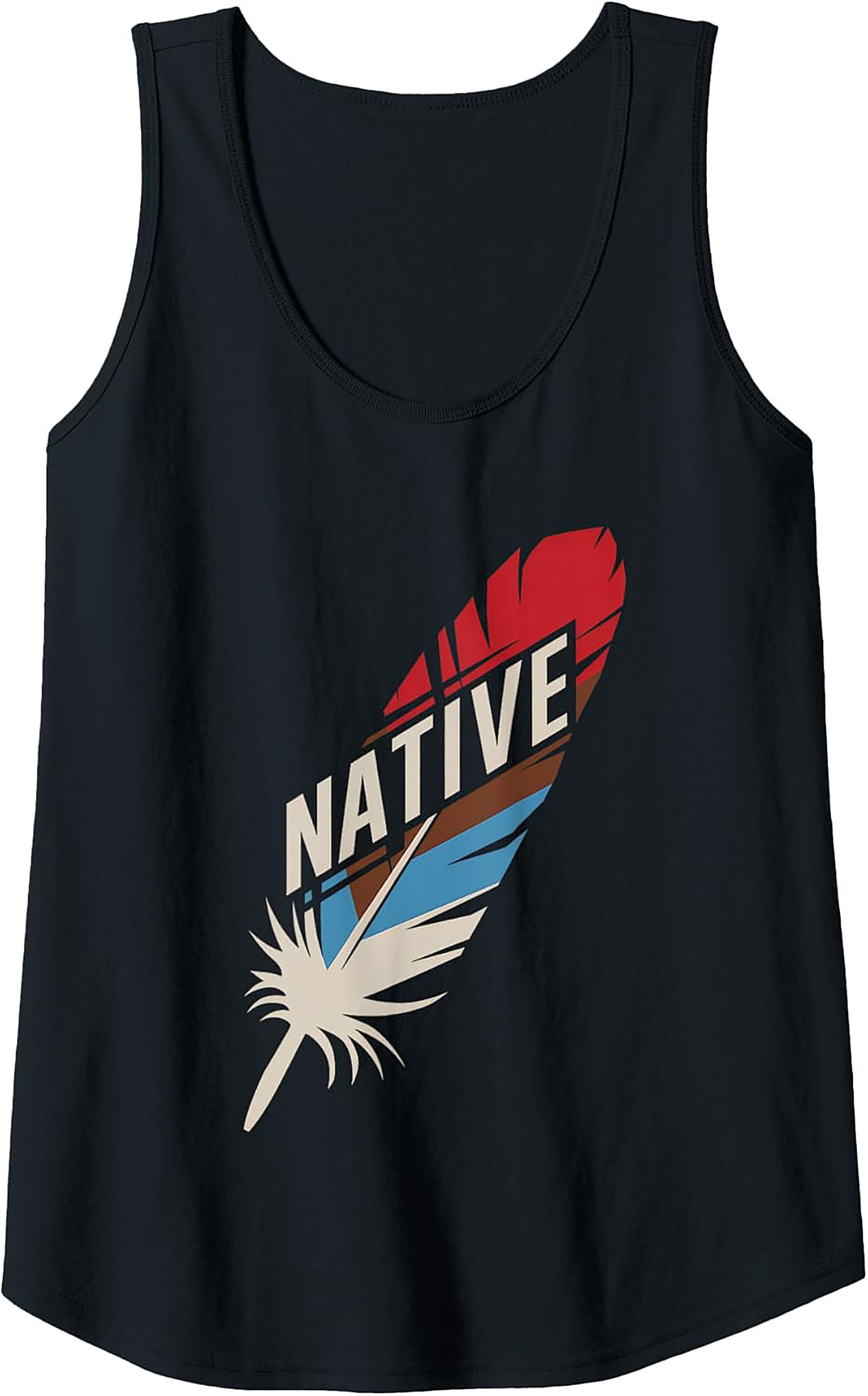 Native Heritage Feather Graphic Tank Sleeveless Shirt