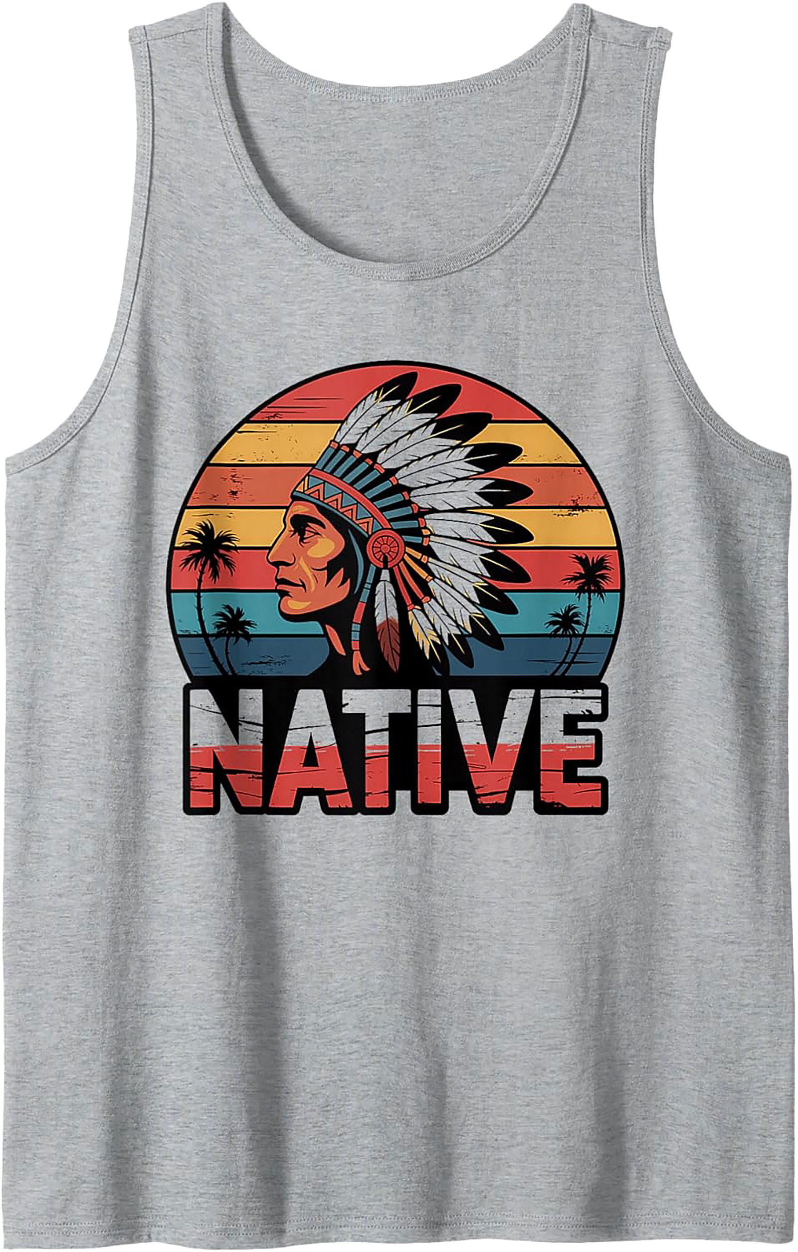 Native Heritage Sunset Graphic Tank Top Indigenous Pride Gift