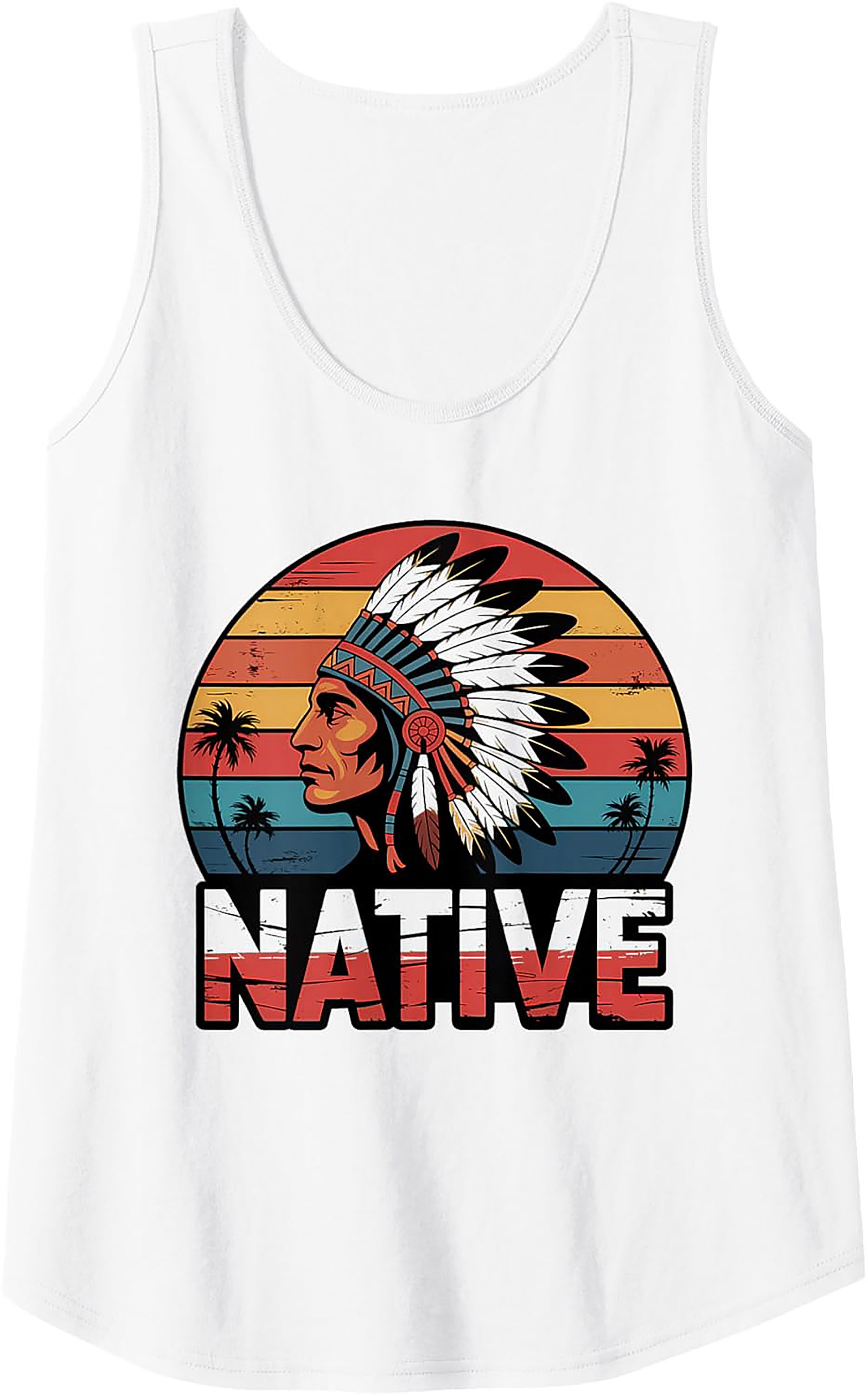 Native Heritage Sunset Graphic Tank Top Indigenous Pride Gift