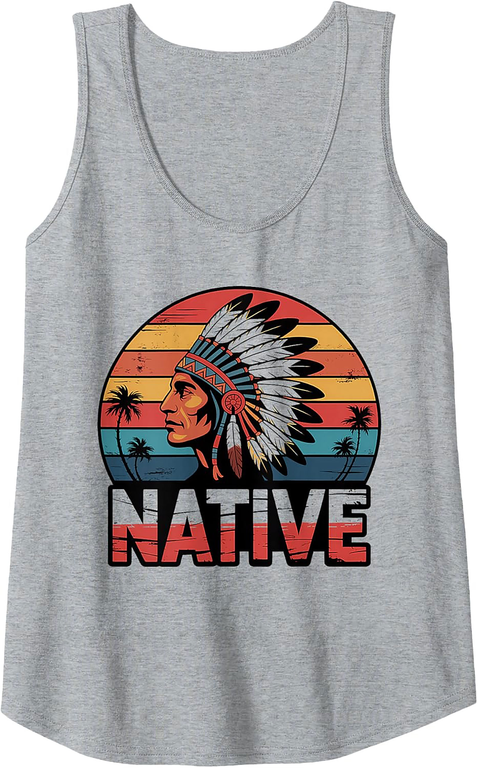Native Heritage Sunset Graphic Tank Top Indigenous Pride Gift