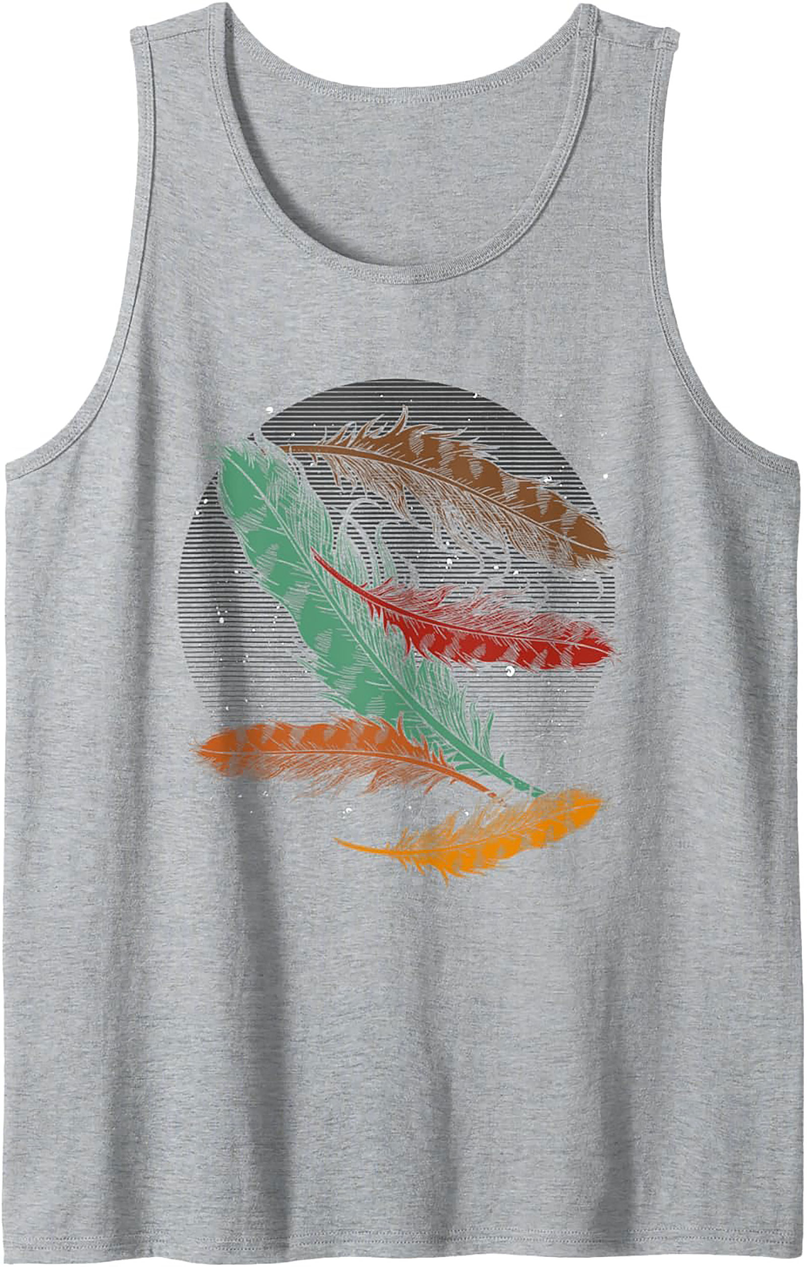 Boho Feather Graphic Tank Top Unisex Sleeveless Shirt