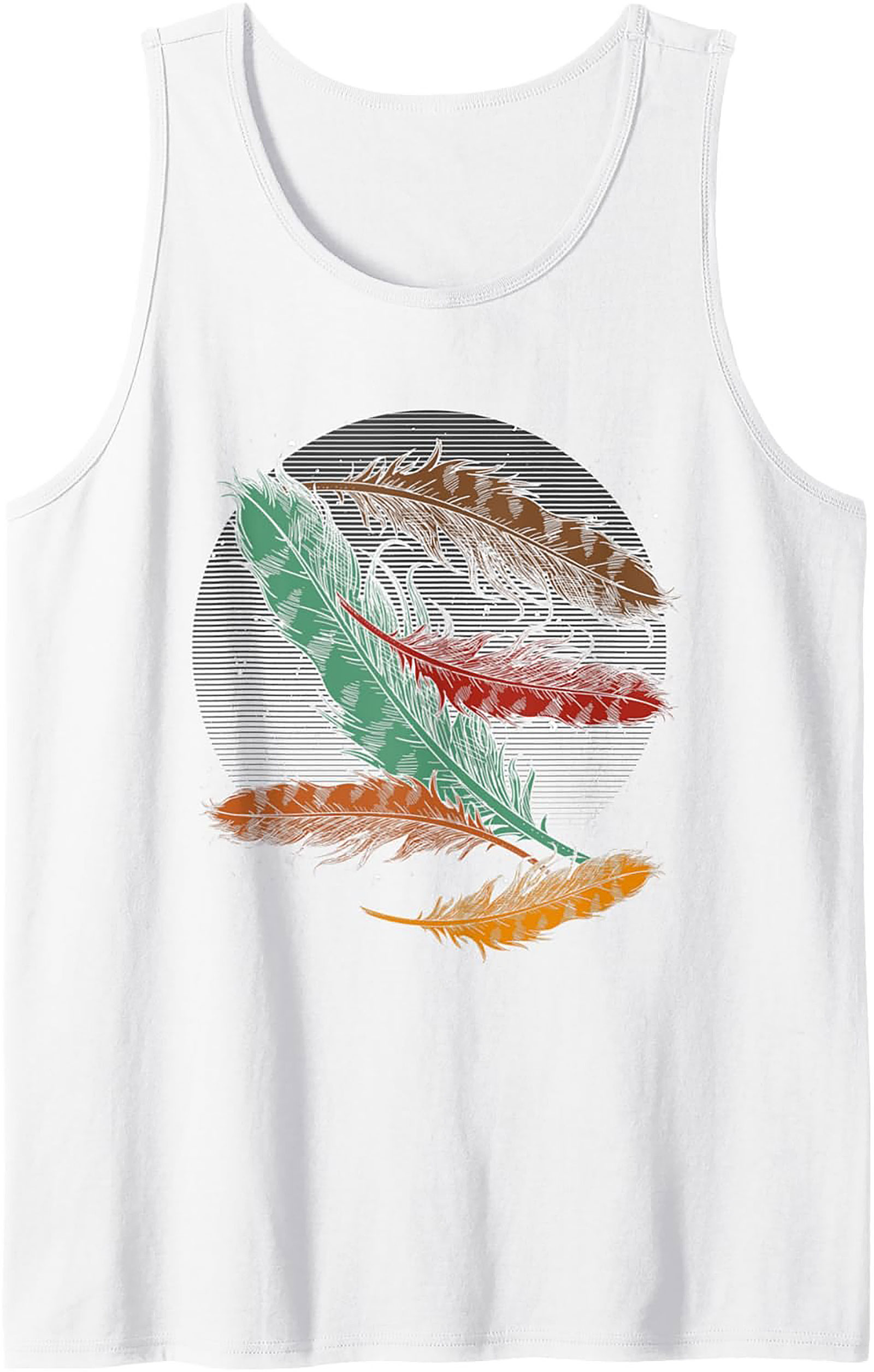 Boho Feather Graphic Tank Top Unisex Sleeveless Shirt
