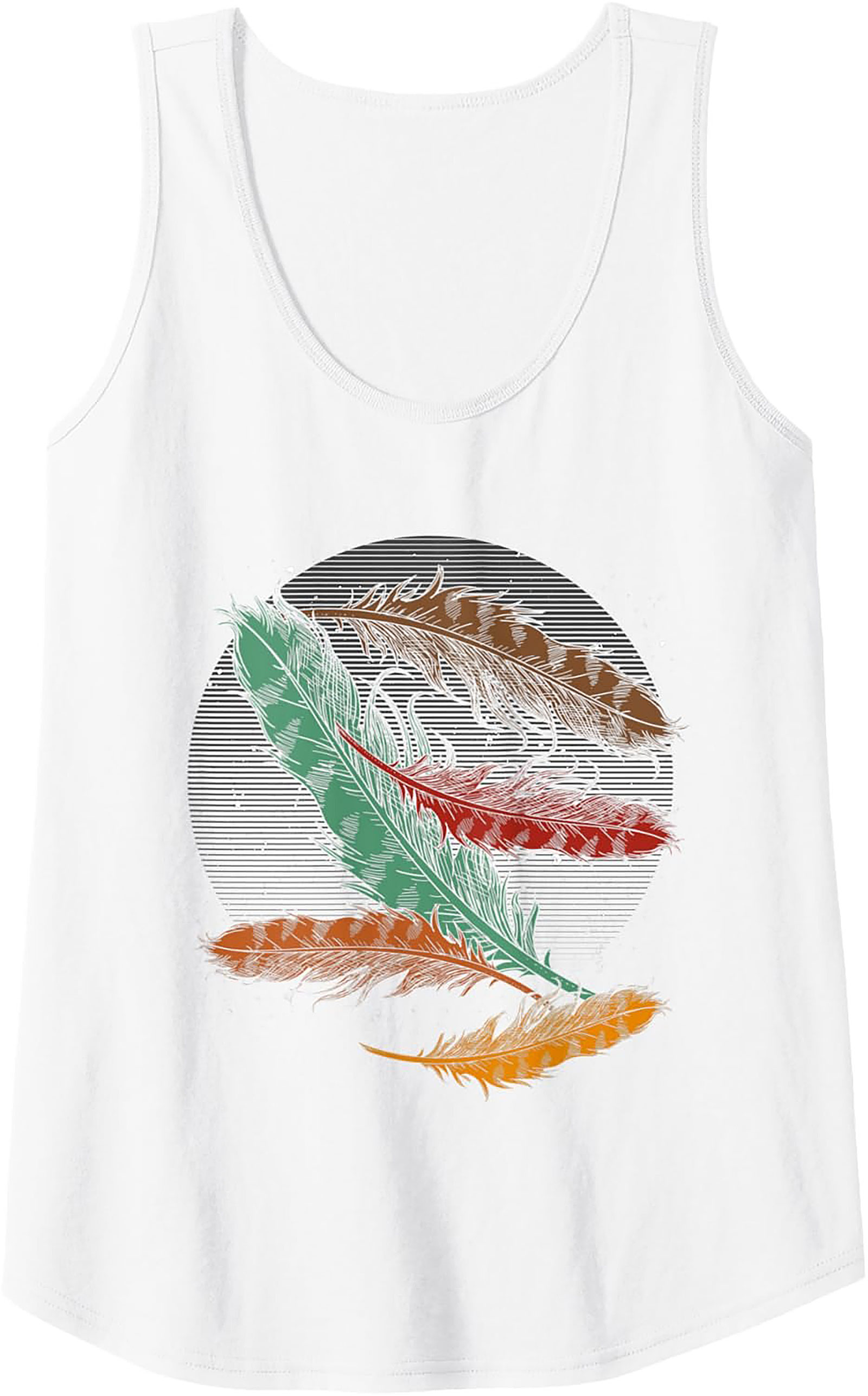 Boho Feather Graphic Tank Top Unisex Sleeveless Shirt