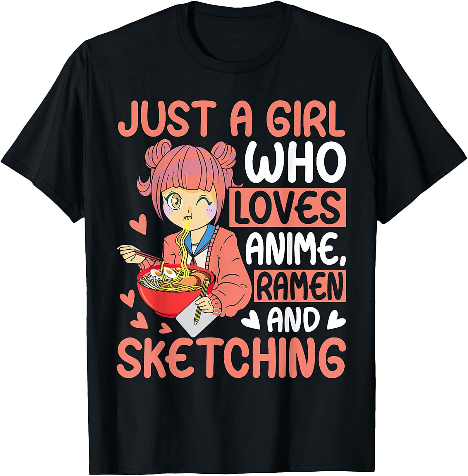 Anime Ramen Sketching T-Shirt | Funny Otaku Graphic Tee