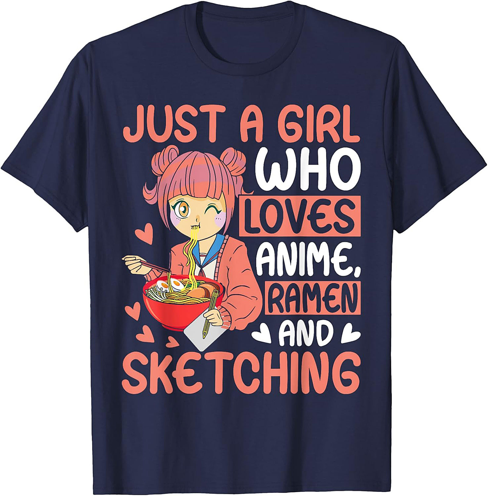 Anime Ramen Sketching T-Shirt | Funny Otaku Graphic Tee
