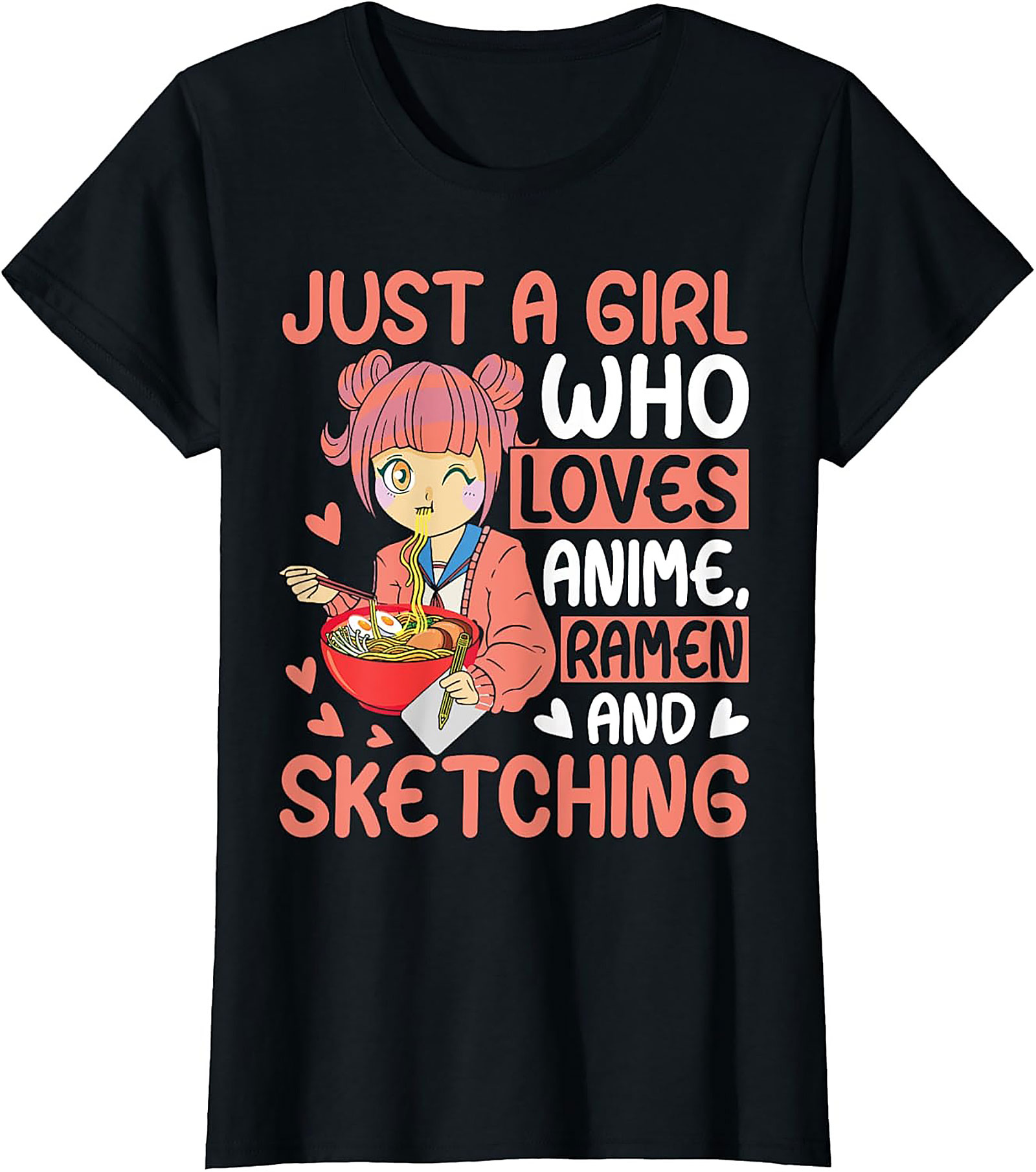 Anime Ramen Sketching T-Shirt | Funny Otaku Graphic Tee