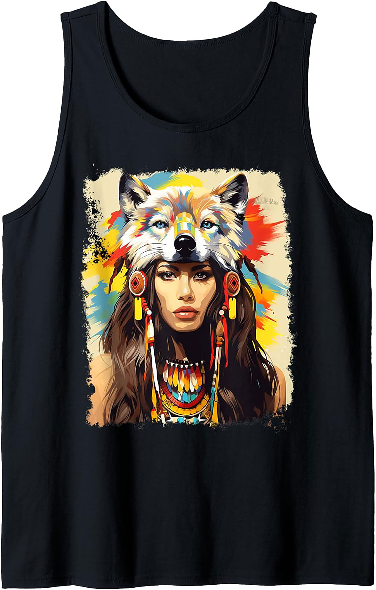 Wolf Spirit Graphic Tank Breathable Sleeveless Shirt
