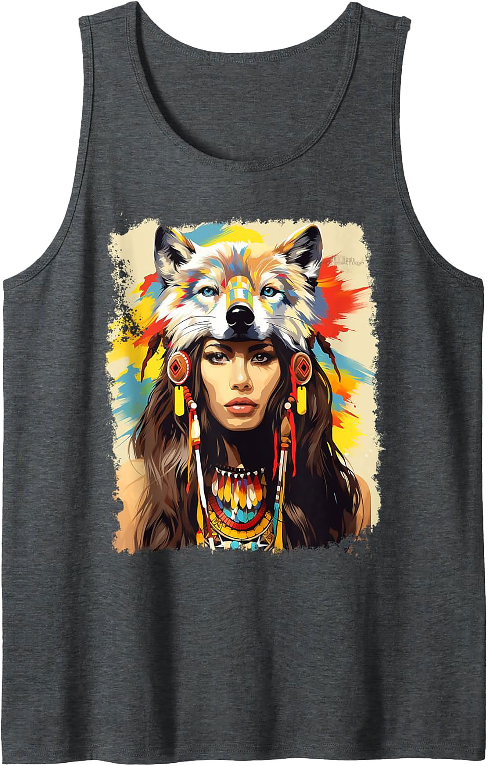 Wolf Spirit Graphic Tank Breathable Sleeveless Shirt