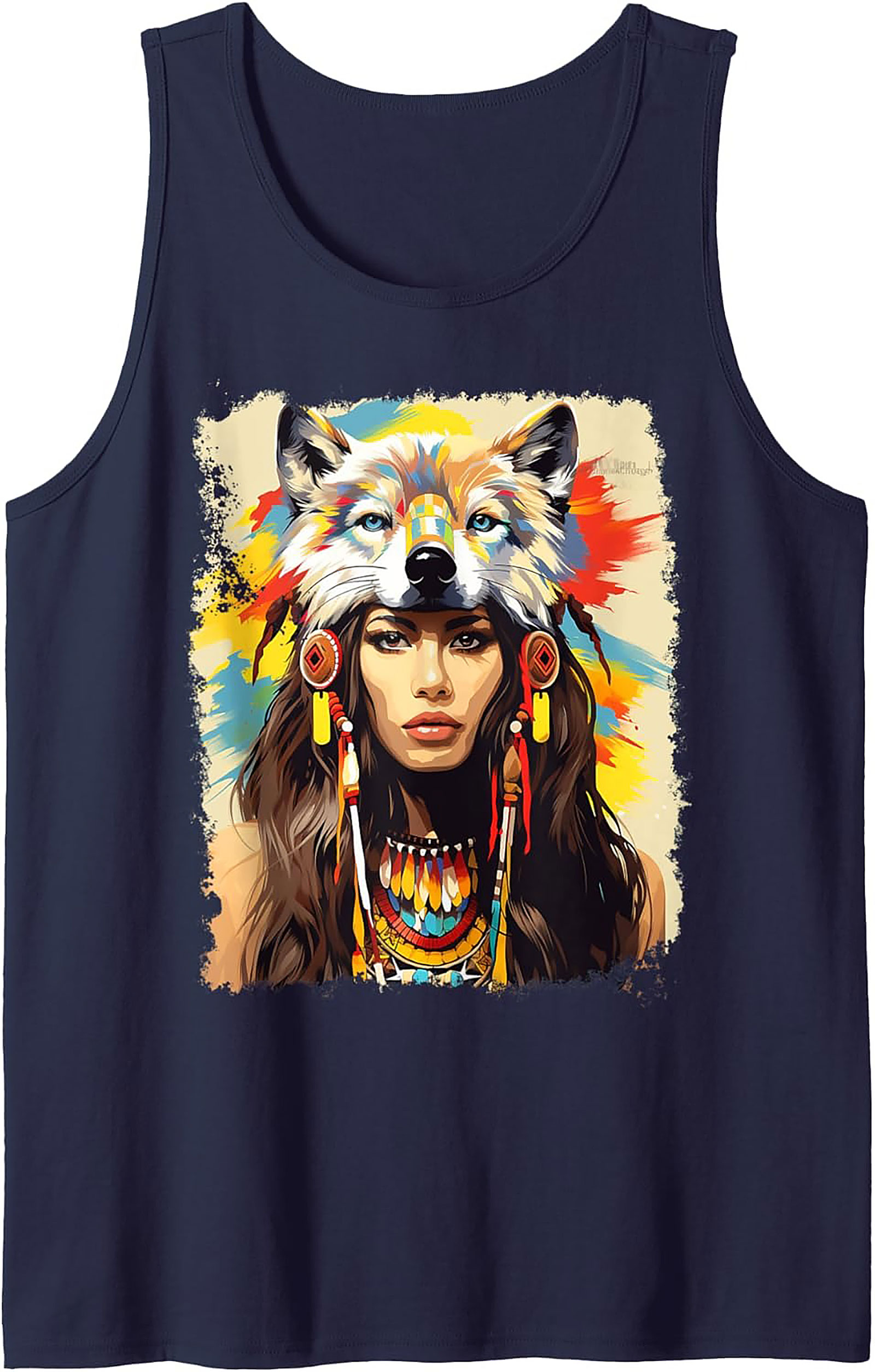Wolf Spirit Graphic Tank Breathable Sleeveless Shirt