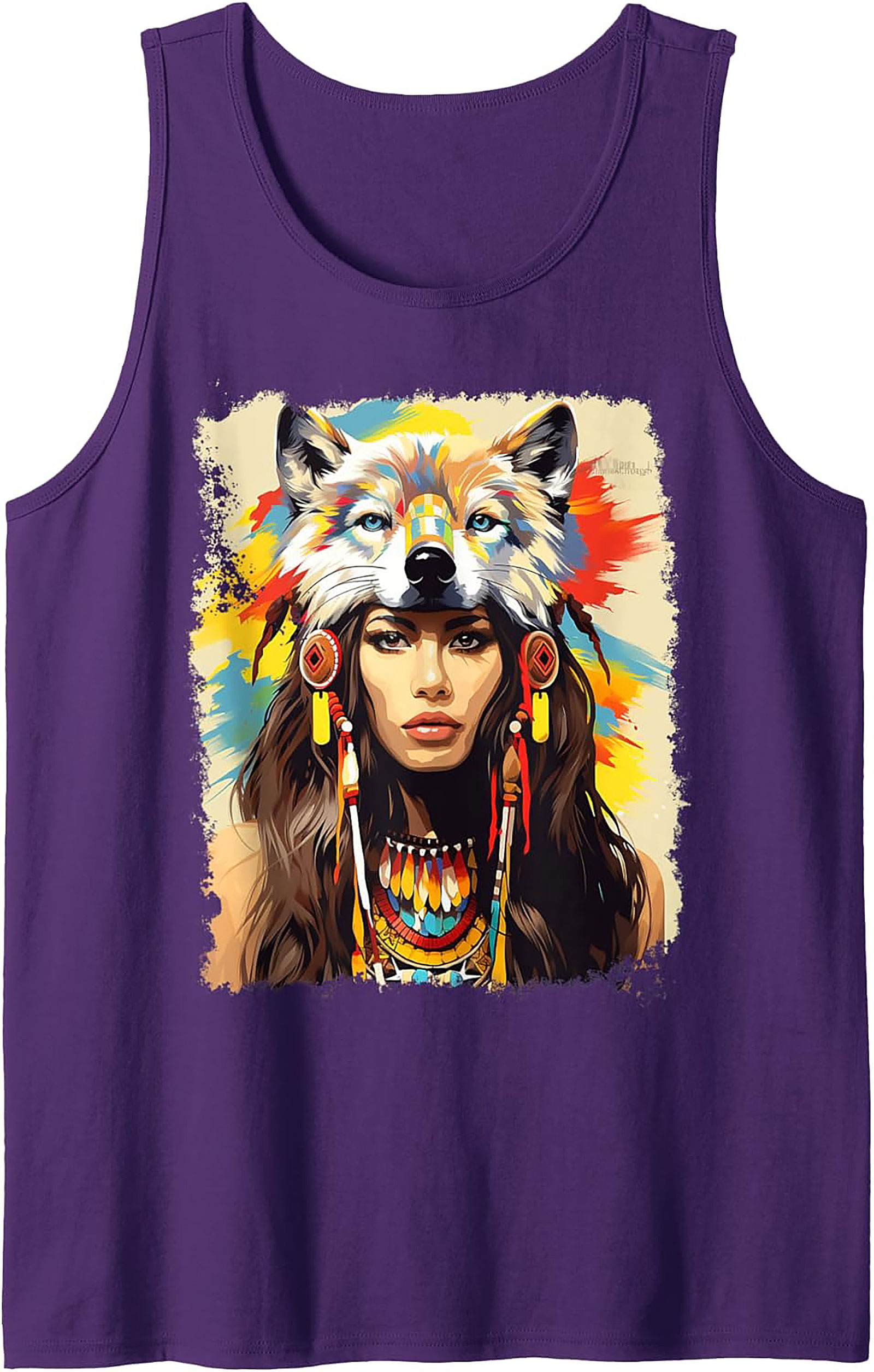 Wolf Spirit Graphic Tank Breathable Sleeveless Shirt