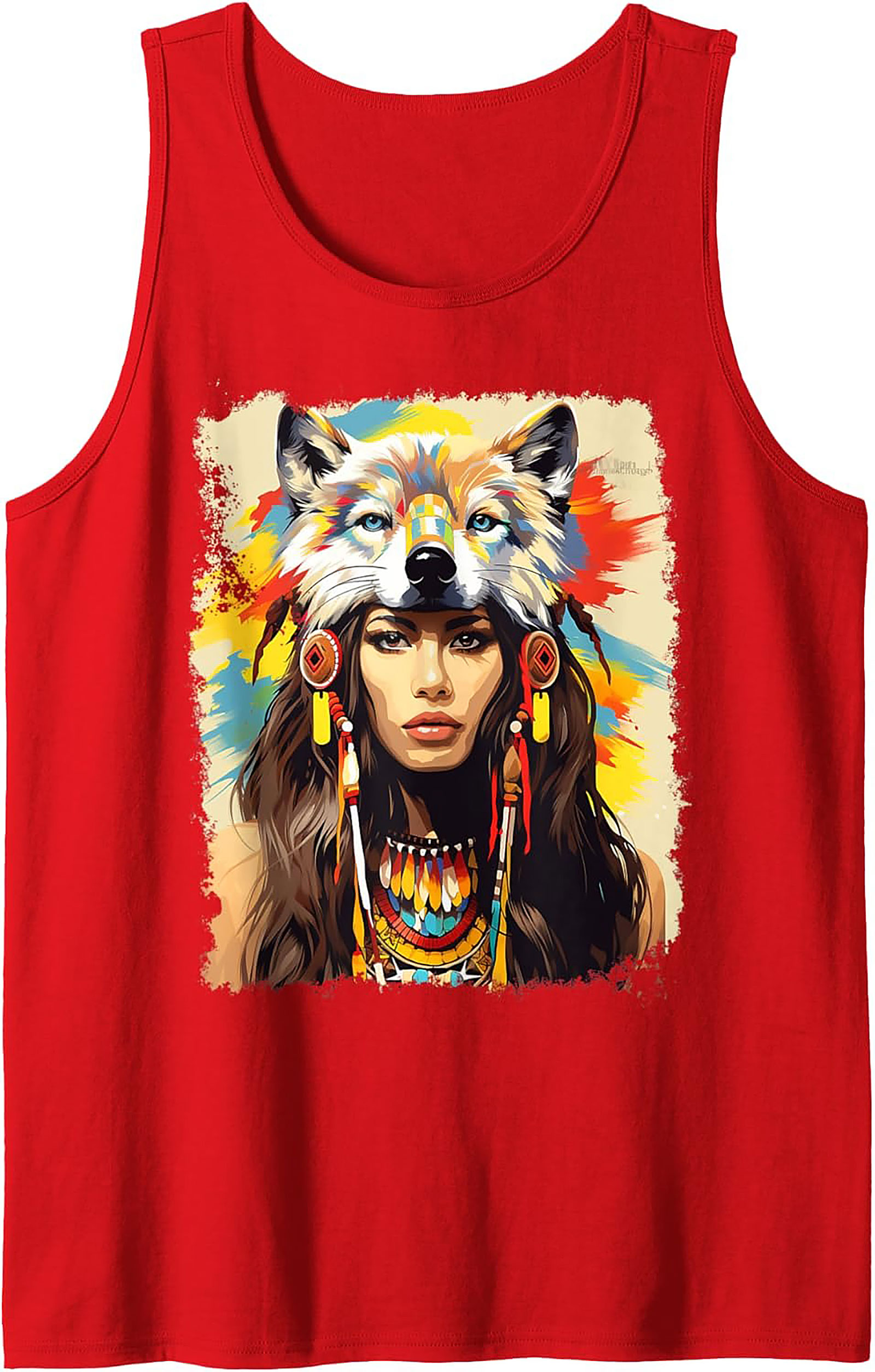 Wolf Spirit Graphic Tank Breathable Sleeveless Shirt